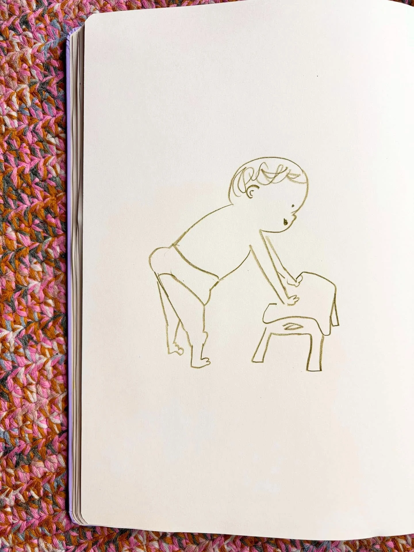 It&rsquo;s hard to make art when meals need to be made, clothes need to be washed, and you only have nap time to do it all because baby is moving!! This sketch is what I have time for 🚼🧡#sahm #momlife #artist #art #childrensbookillustration