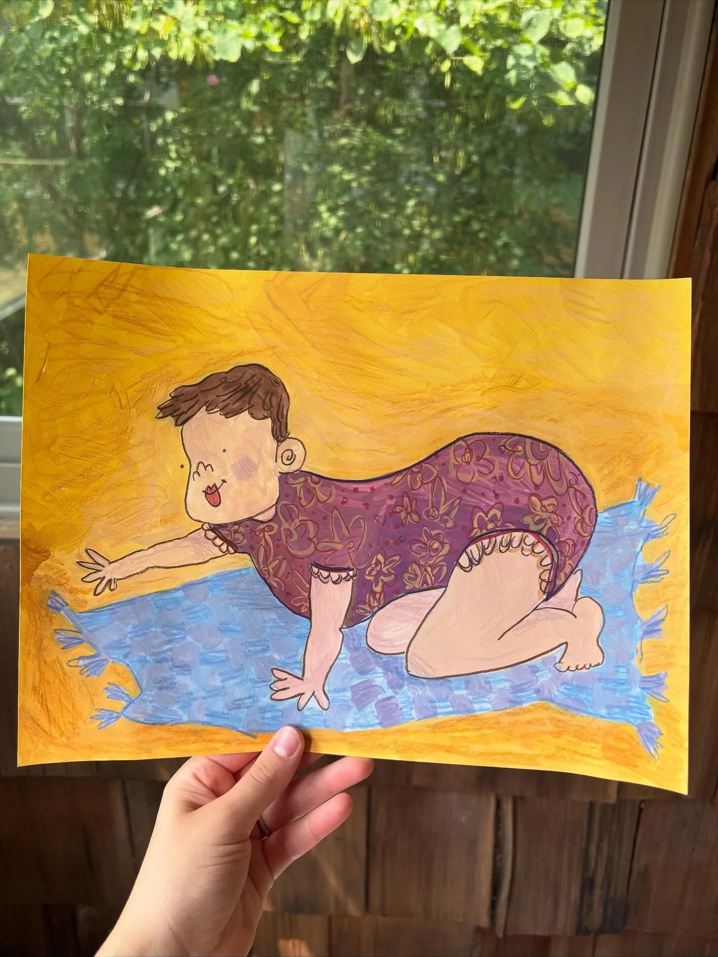 I&rsquo;m still here making art when I can! During my posting lull I&rsquo;ve finished a baby quilt for a friend, sent out doodles through my newsletter, sketched a bit, and began packing up my studio (big changes coming soon)! #art #artist #baby #cr