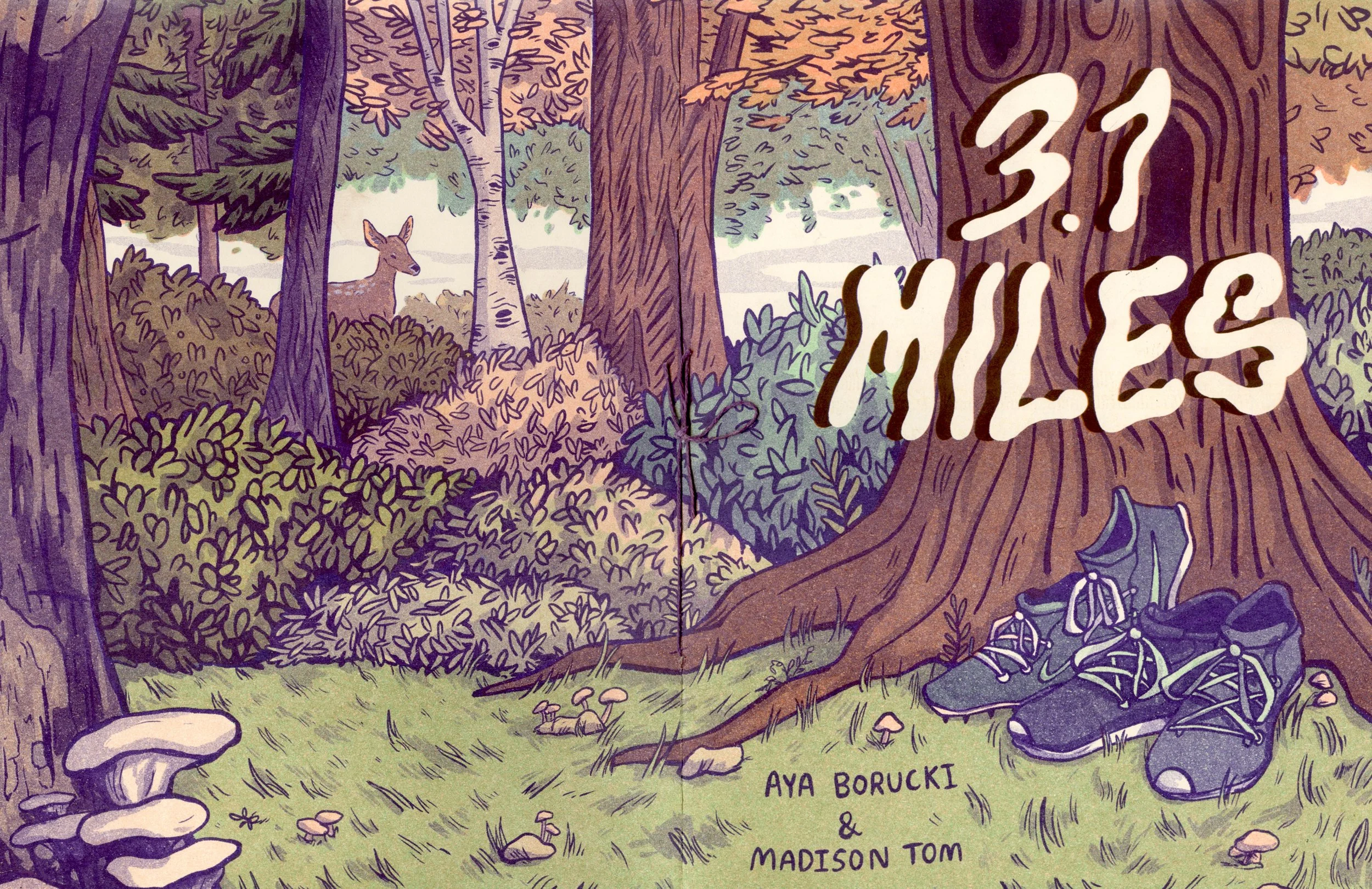 Title Text and sketch of tree and shoes by Madison Tom, Lining and Coloring by Aya Borucki