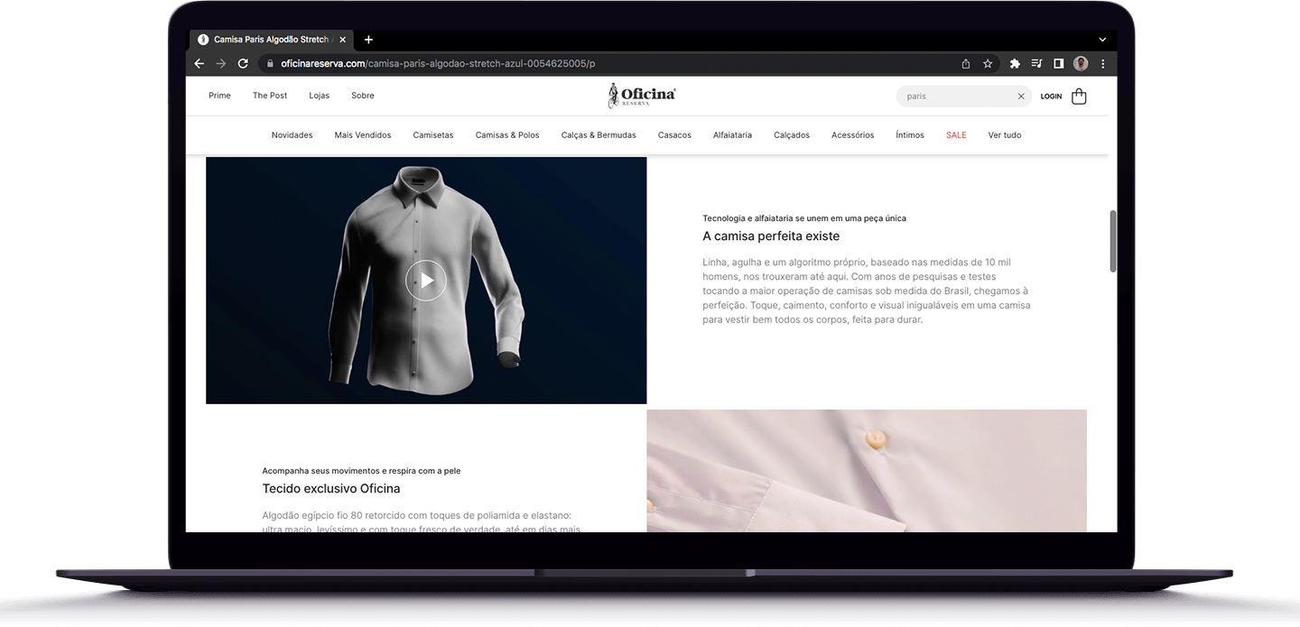 A camisa perfeita existe _____ Tecnologia e alfaiataria se unem em uma peça única _____ Linha, agulha e um algoritmo próprio, baseado nas medidas de 10 mil homens, nos trouxeram até aqui. Com anos de pesquisas e testes tocando a maior operação de cam