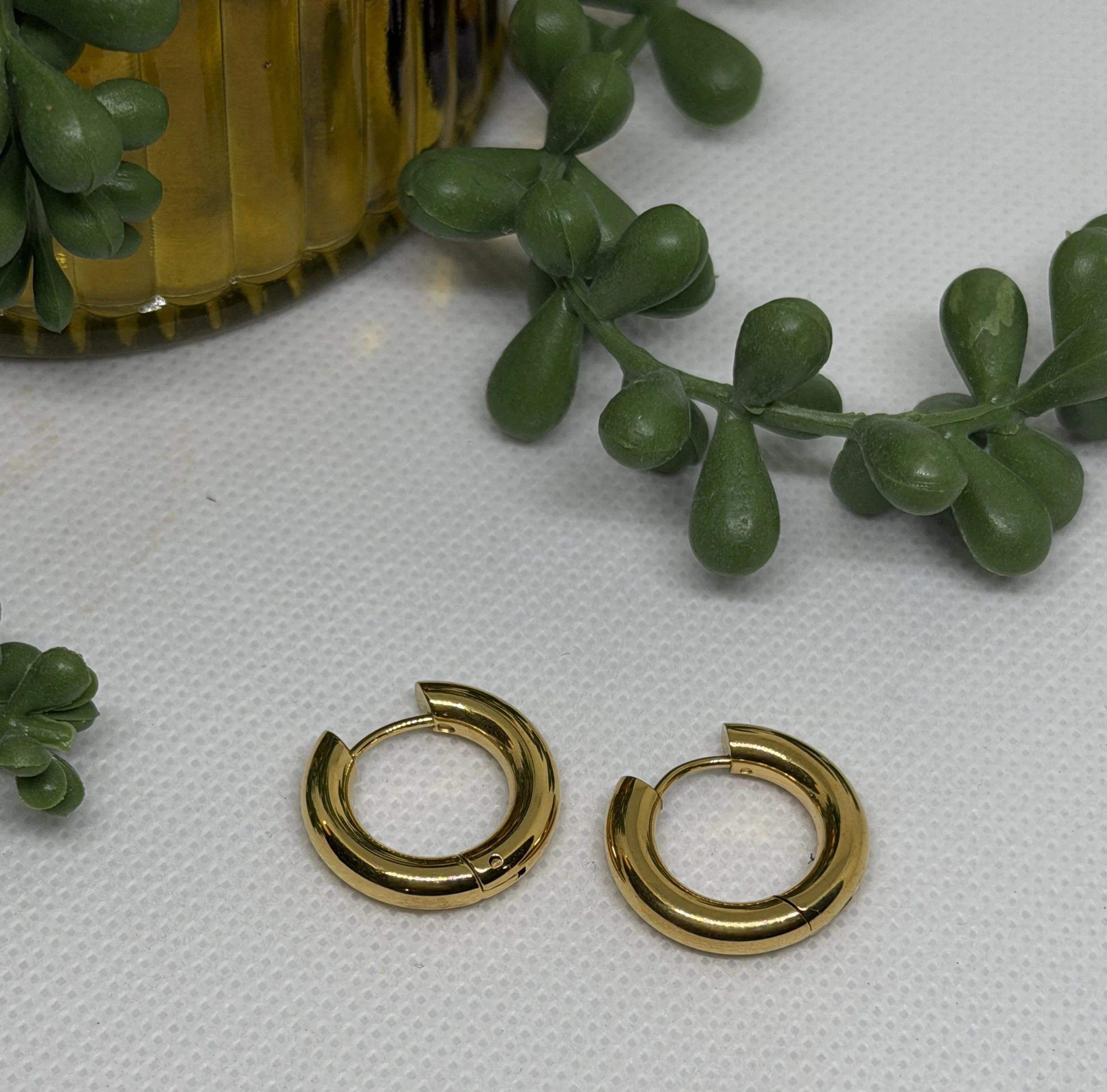 Chunky Huggie Hoop Earrings