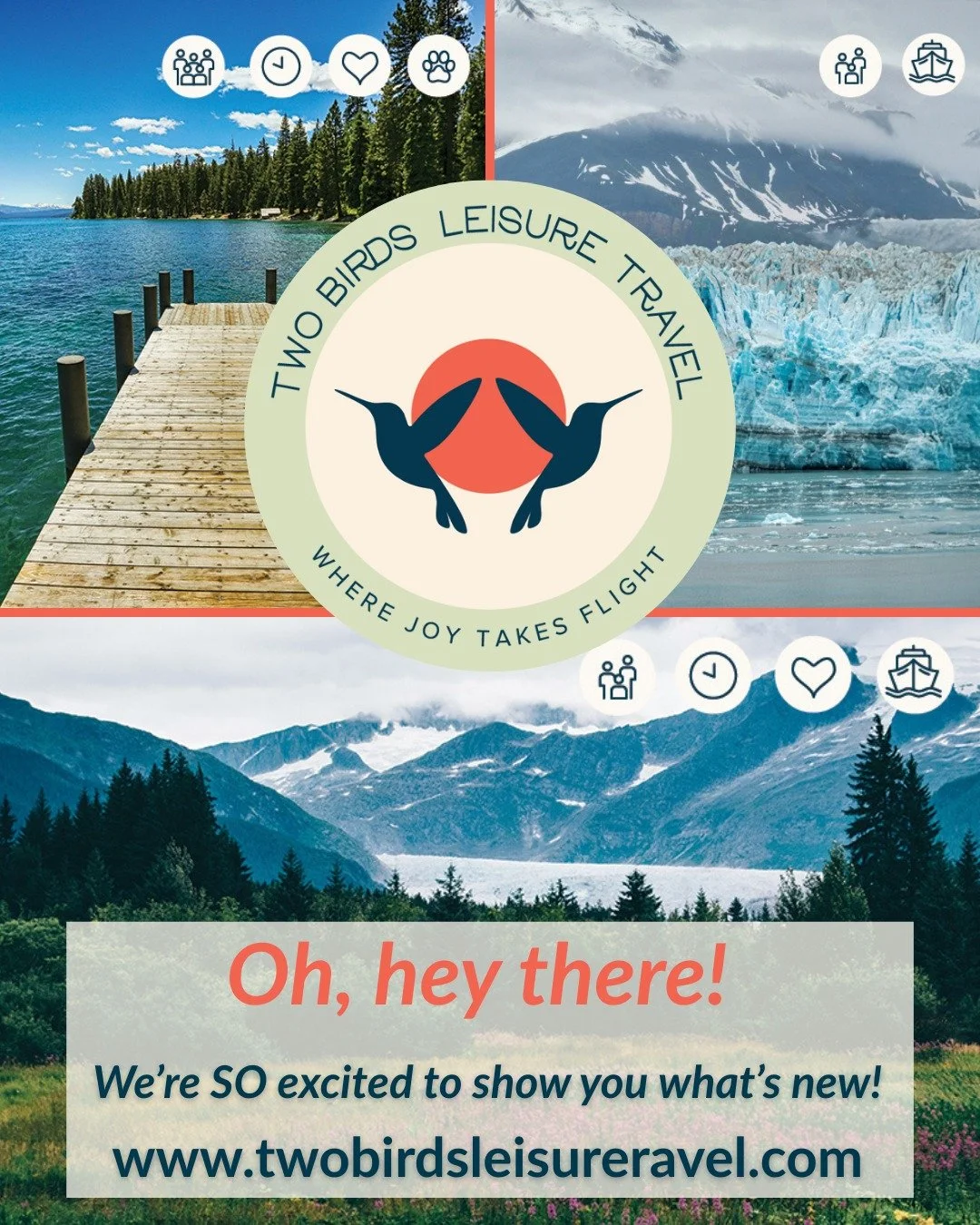 Oh, hey there. We&rsquo;ve been quiet over here while we redesigned
the Two Birds Travel digital experience. We&rsquo;re SO excited to
show you what&rsquo;s new! Effortless explorers. Milestone celebrators.
Multi-generational families. Pet-loving wan