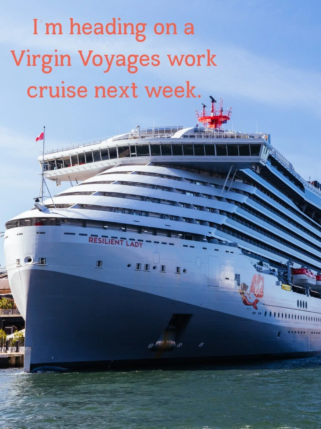 Next week I&rsquo;ll be sailing Virgin Voyages for work.

I&rsquo;ll be sharing what it&rsquo;s really like onboard &mdash; the vibe, the food, the experience &mdash; and answering questions as I go.

If cruising has ever felt not for you, this one m
