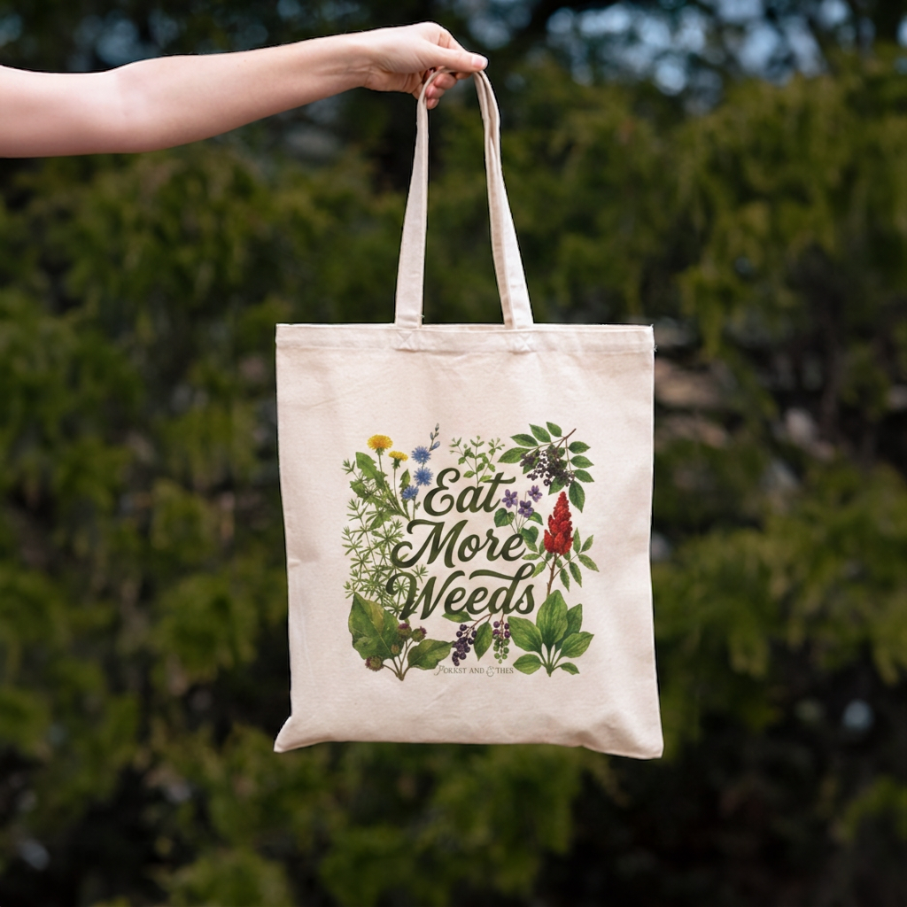 Eat More Weeds 100% Cotton Canvas Tote Bag