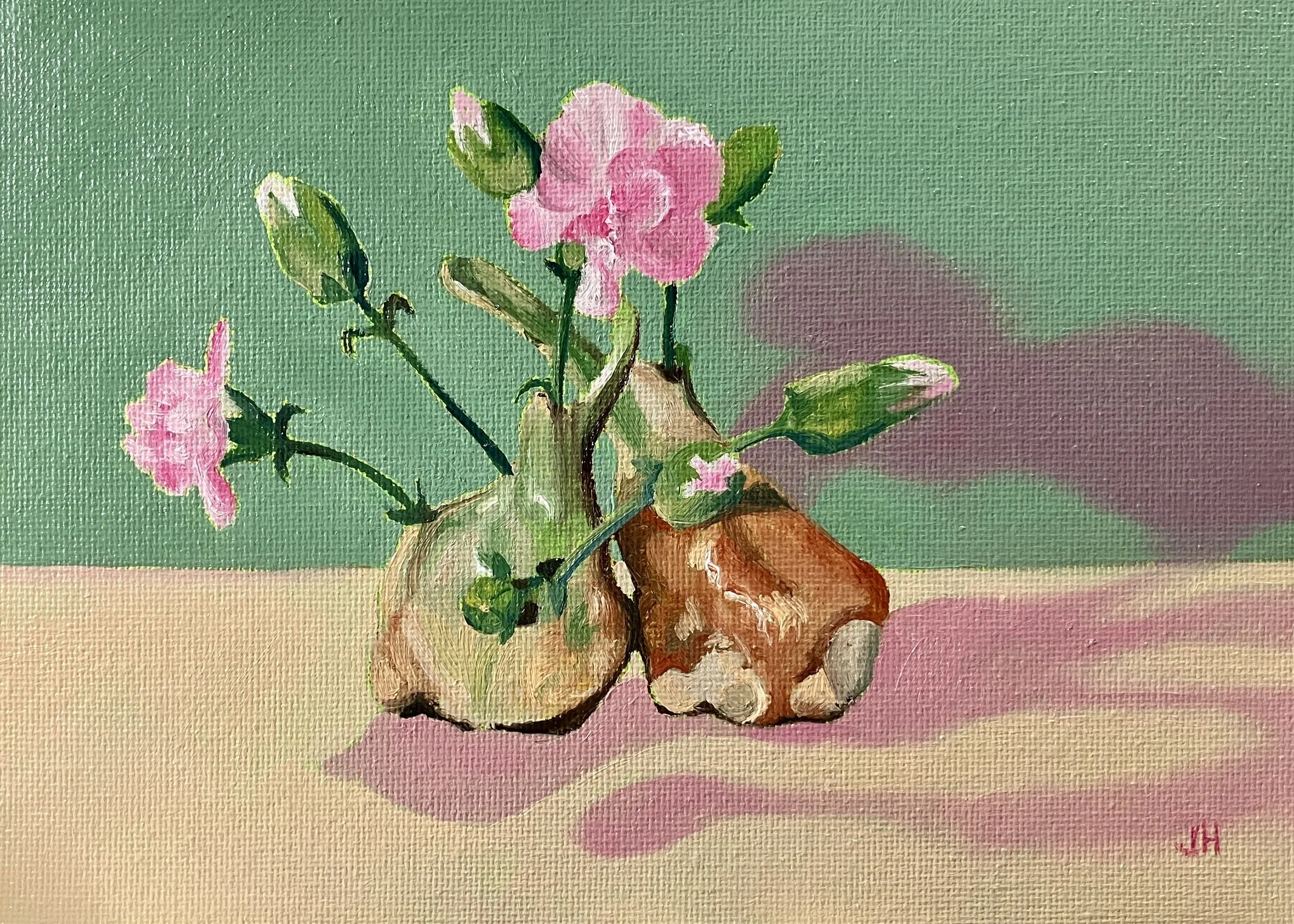 Kathy's Vase   oil on canvas board  7" x 5" exc frame