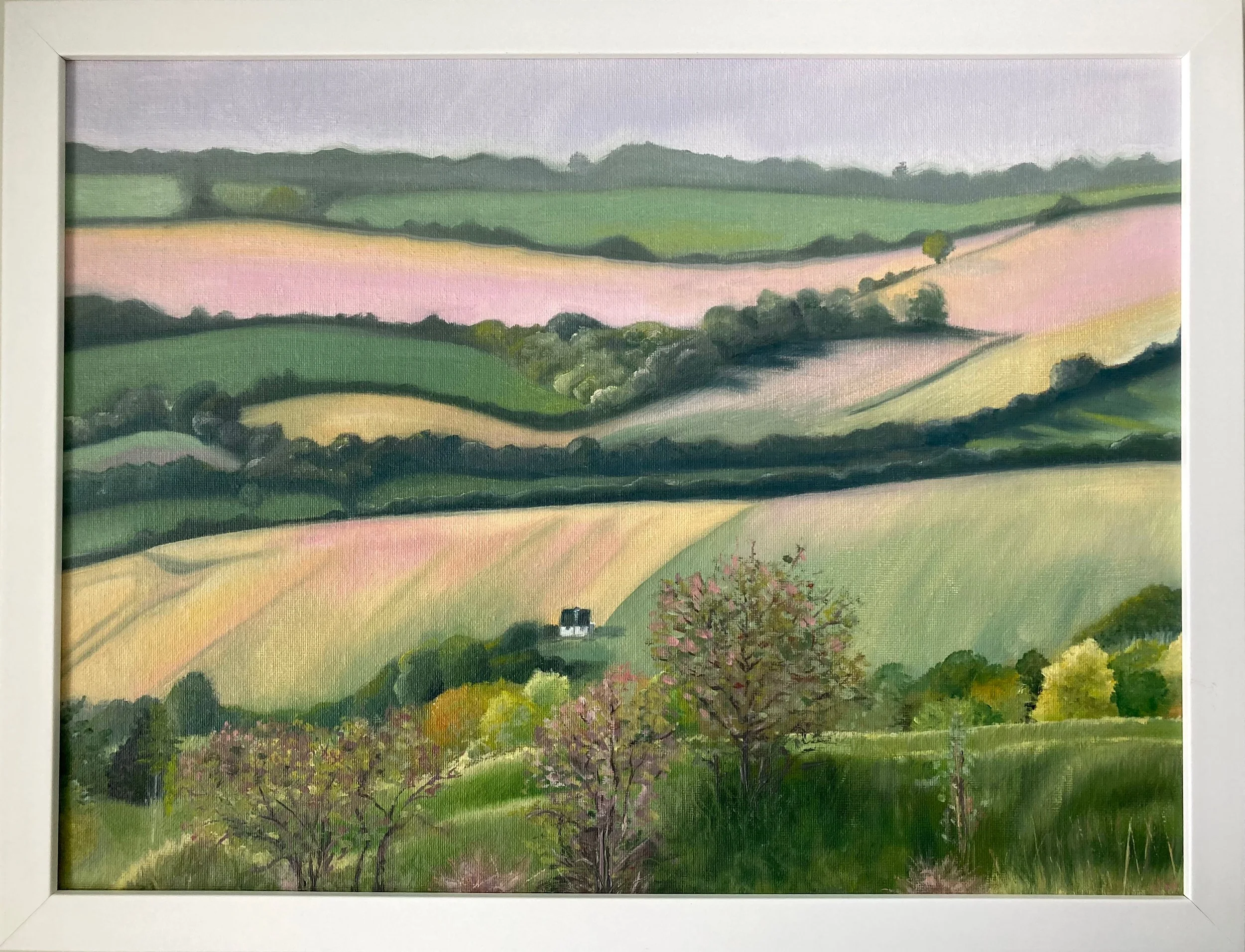 Autumn Afternoon, Painswick Beacon  16" x 12" exc frame.  Oil on canvas board