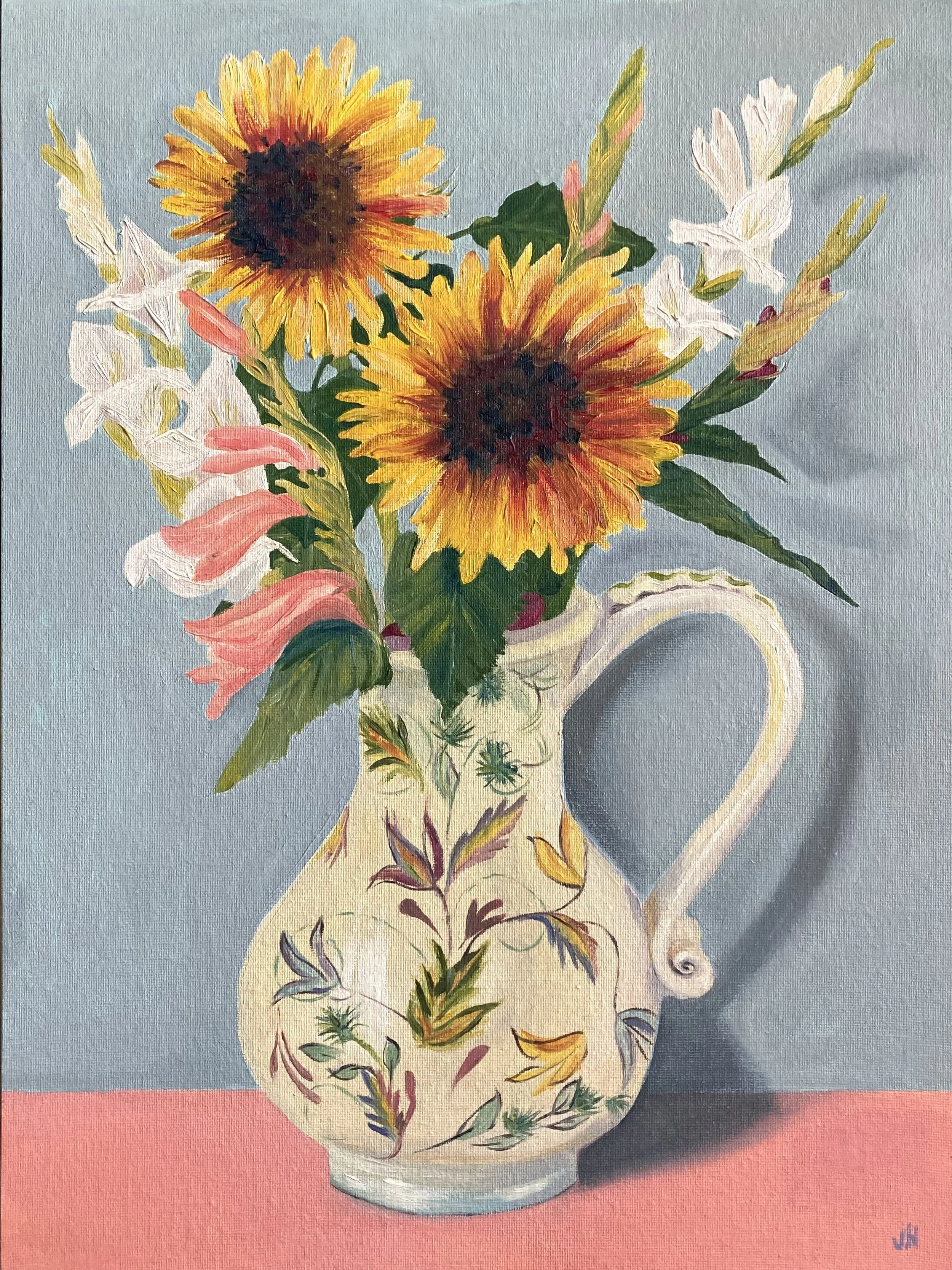 Flower Duet  oil on canvas board - donated to Sunflower Suicide Support charity