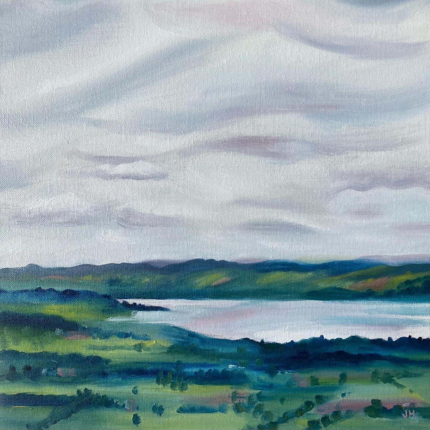 Severn Valley Blues  oil on canvas board, en plein air, 12" x 12" exc frame