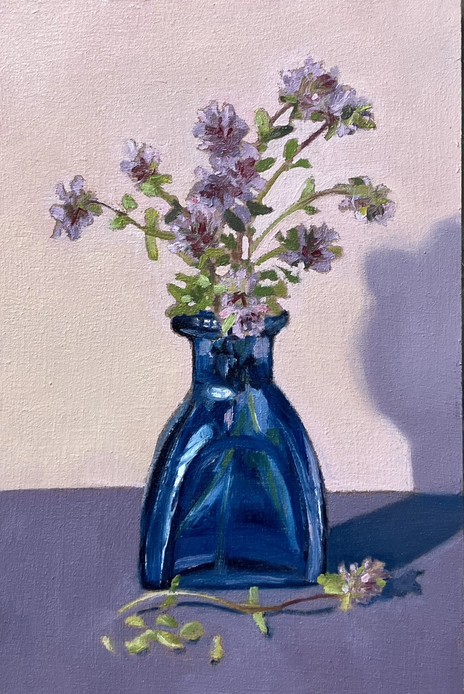 Thyme in a Bottle   oil on wood panel 4" x 6"