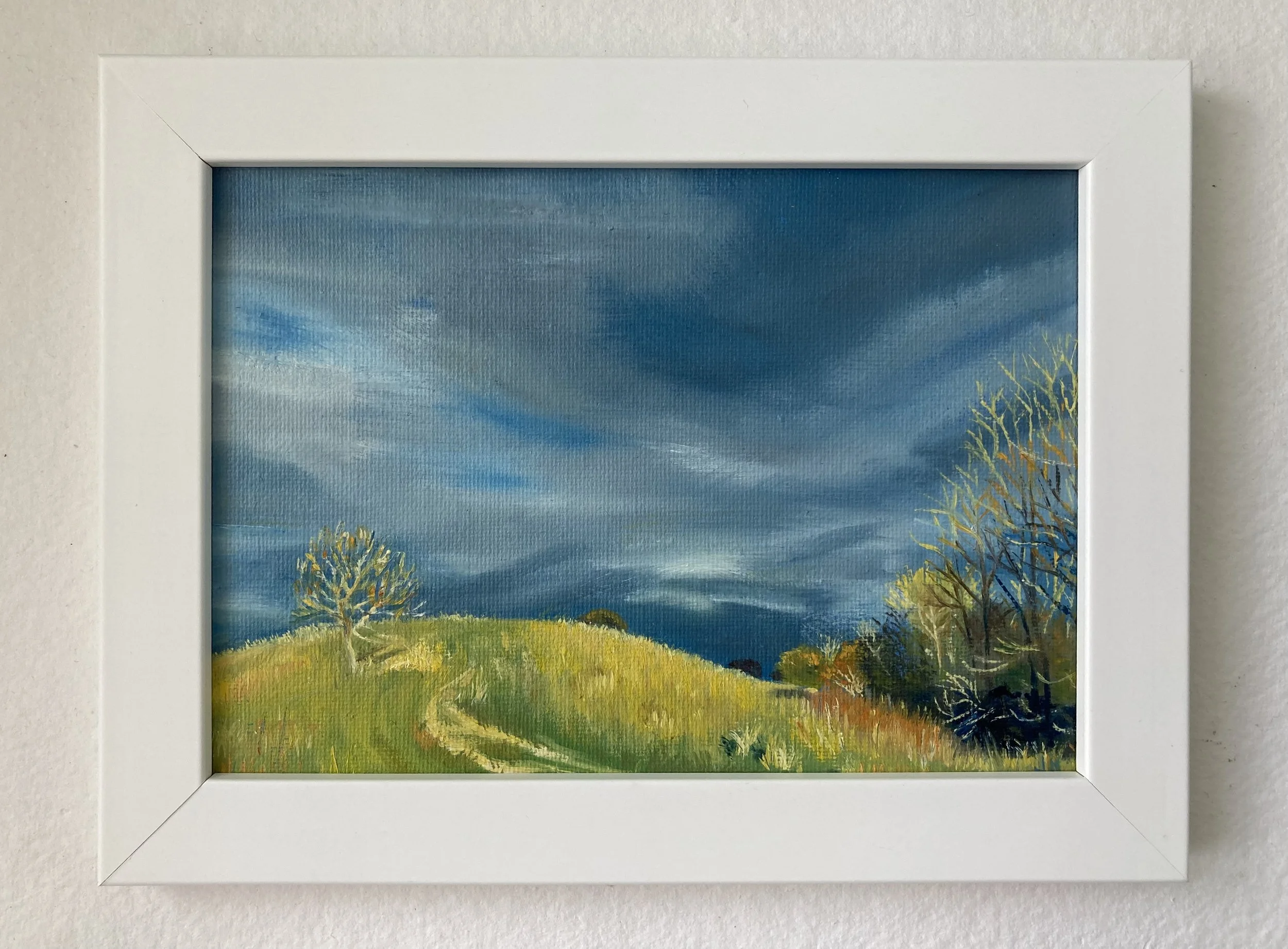 Golden Hour in the Cotswolds  oil on canvas board  7" x 5" exc frame