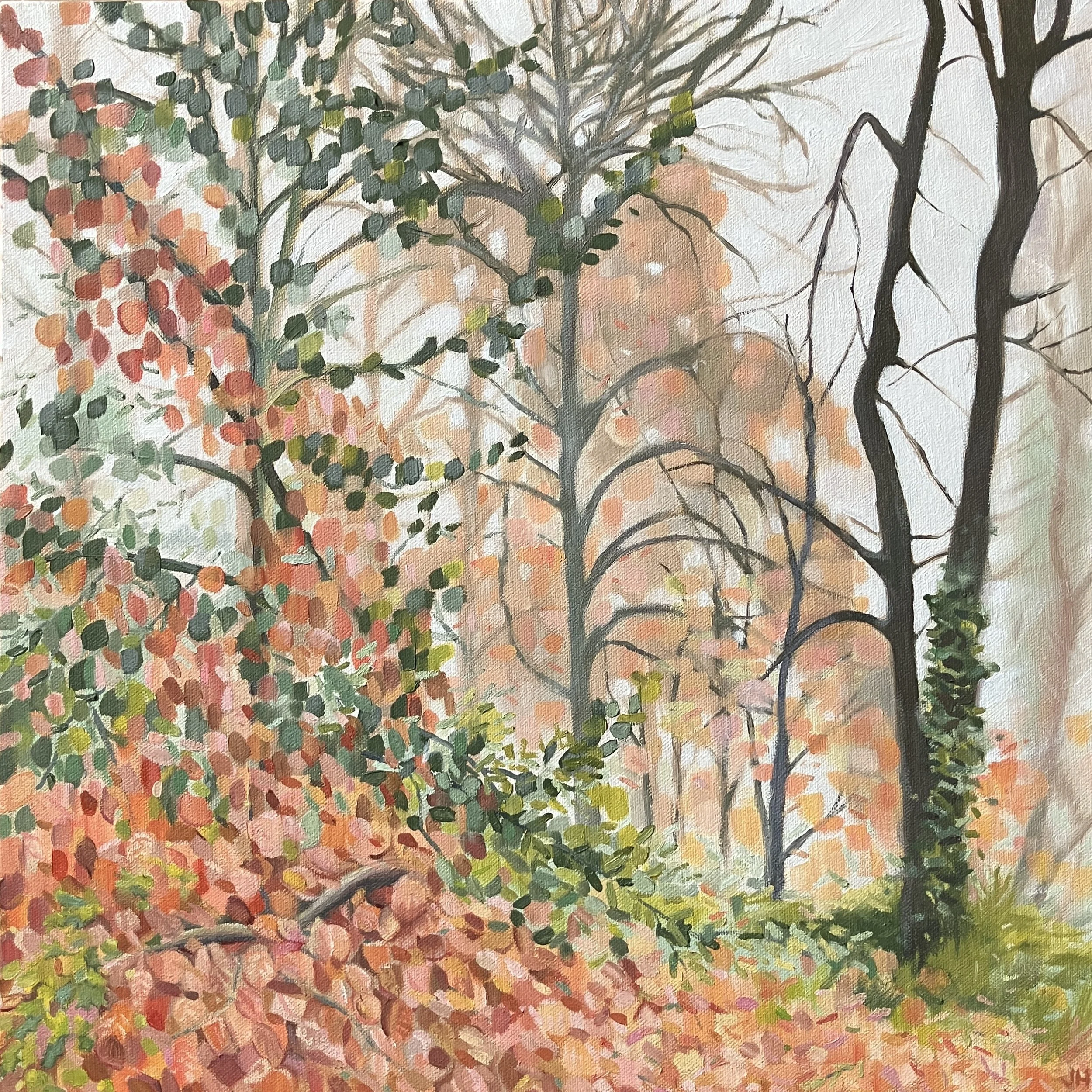 Beechwood Mist  Oil on deep canvas unframed  40 x 40cms     £400