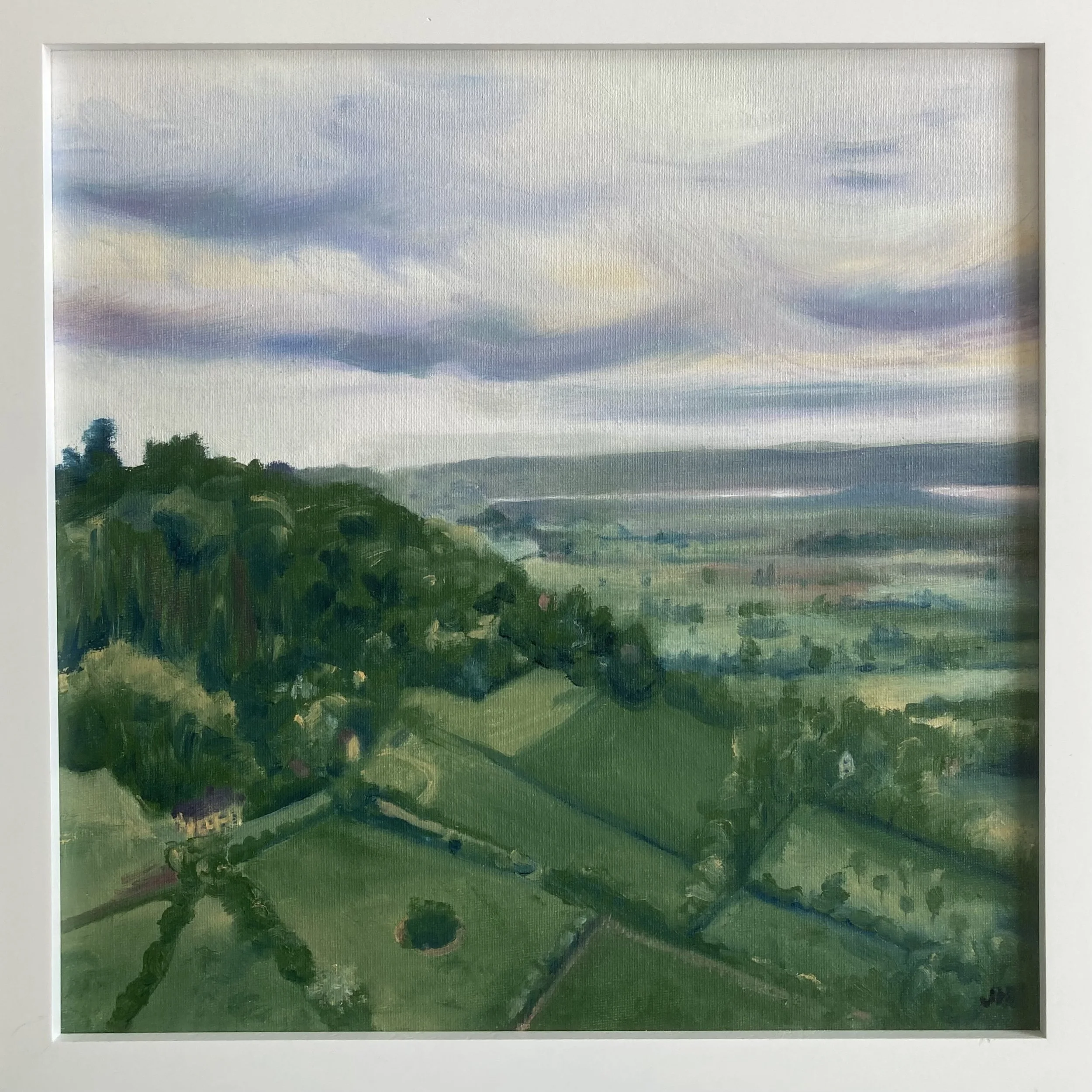 Severn from Selsley Common  12" x 12" exc frame. Oil on canvas board