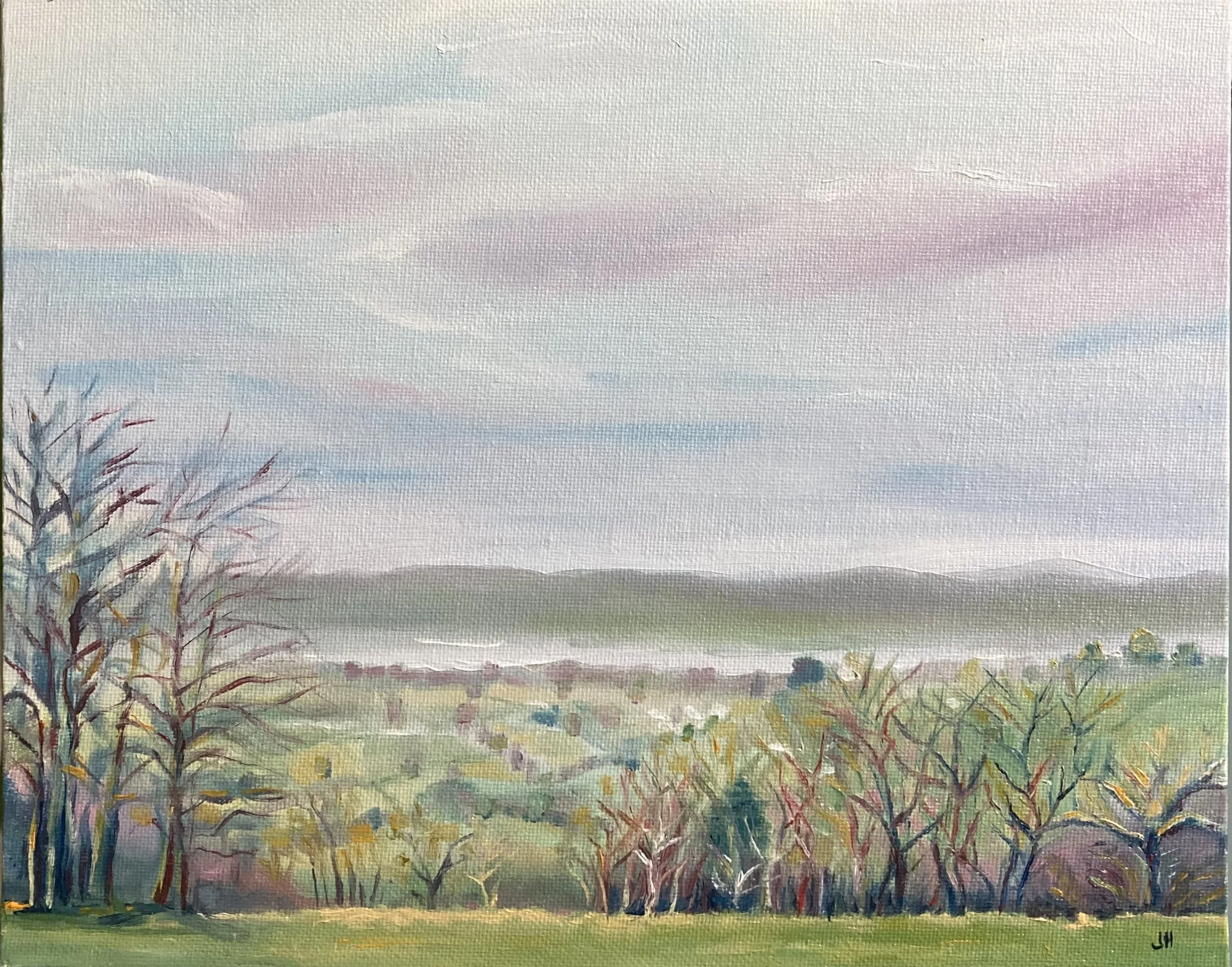 Haresfield Beacon View   oil on canvas board,  en plein air, 10" x 8" exc frame