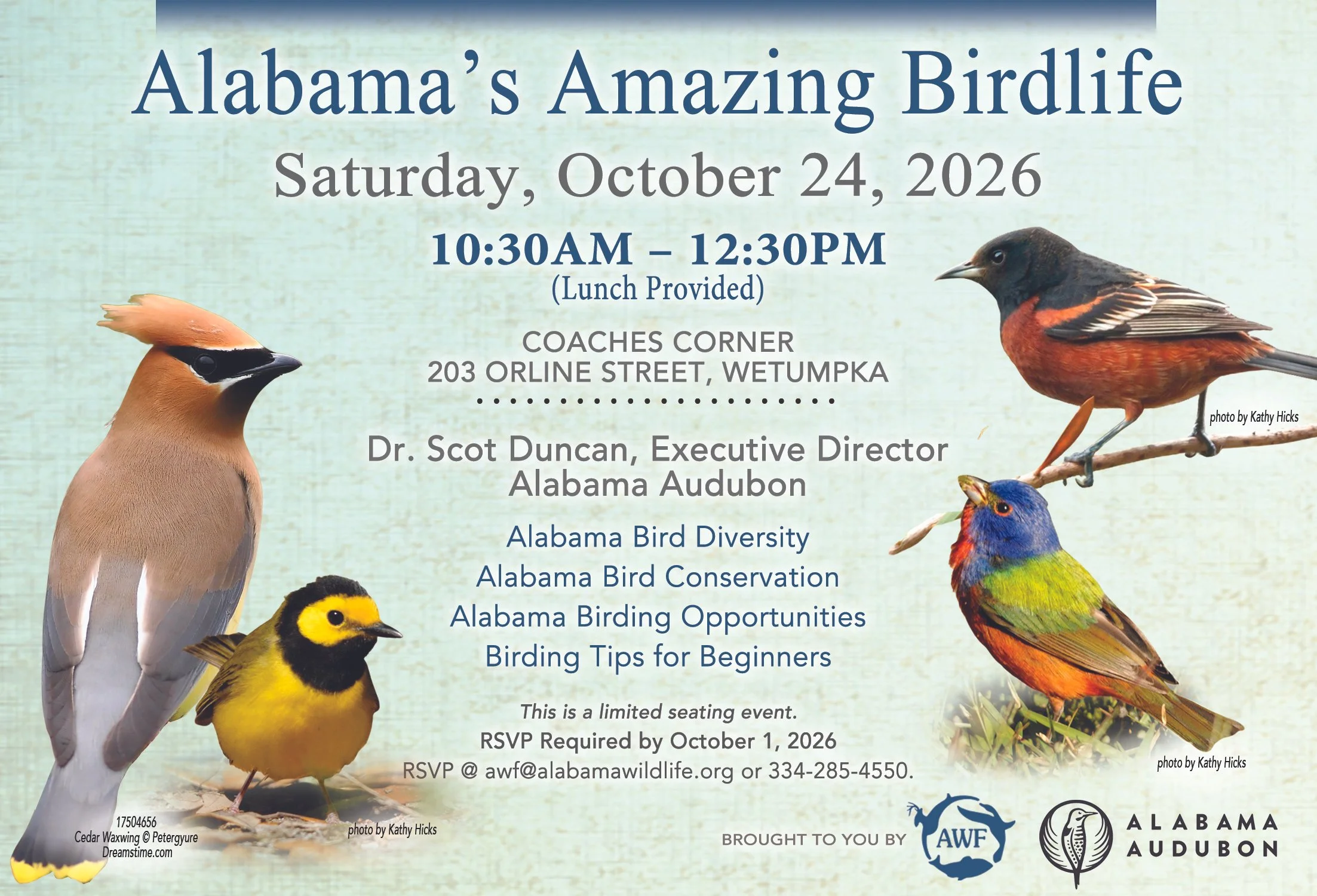 Alabama Wildlife Federation's Keynote: Dr. Scot Duncan at Wetumpka Wildlife Arts Festival (FREE FESTIVAL)
