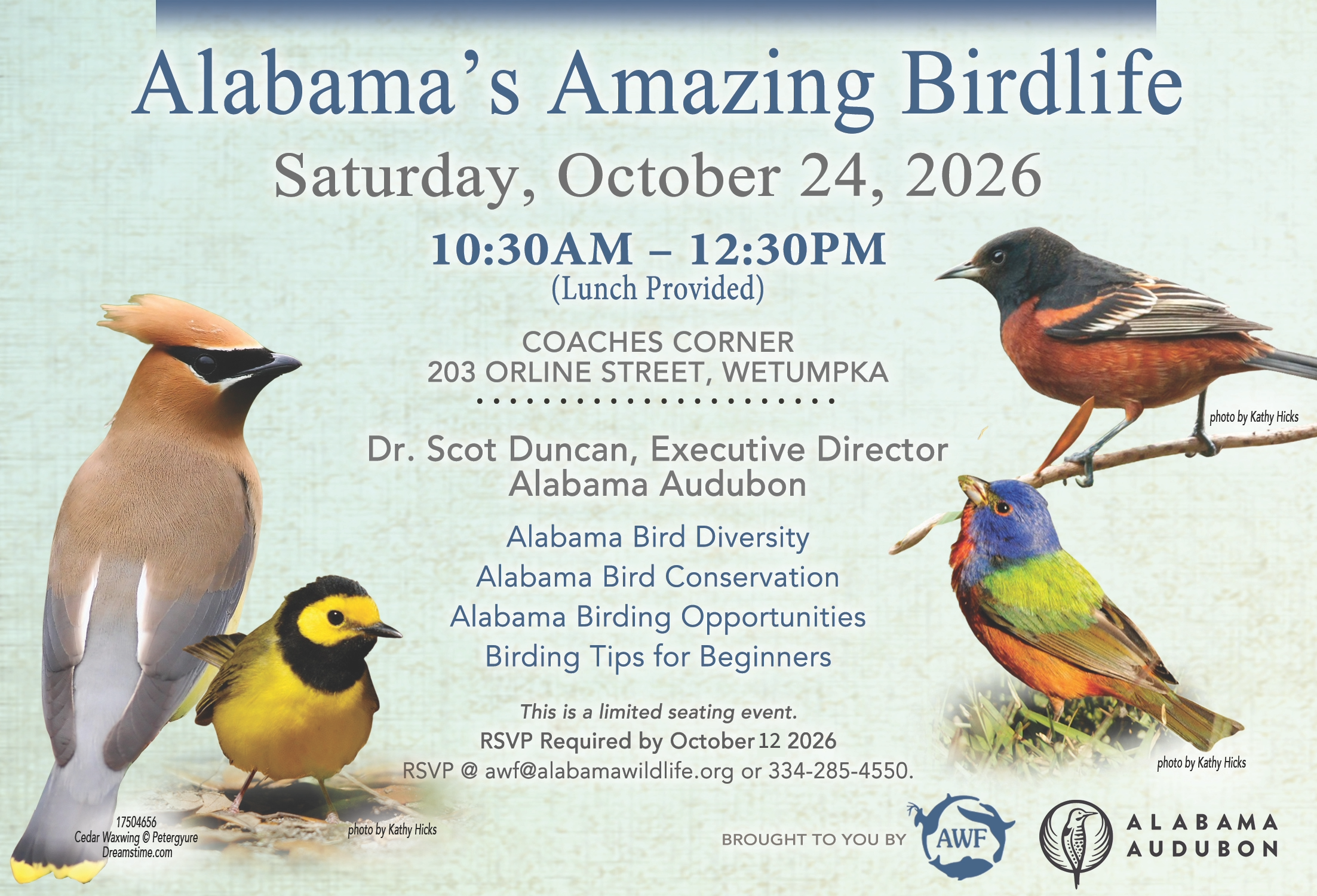 Alabama Wildlife Federation's Keynote: Dr. Scot Duncan at Wetumpka Wildlife Arts Festival (FREE FESTIVAL)