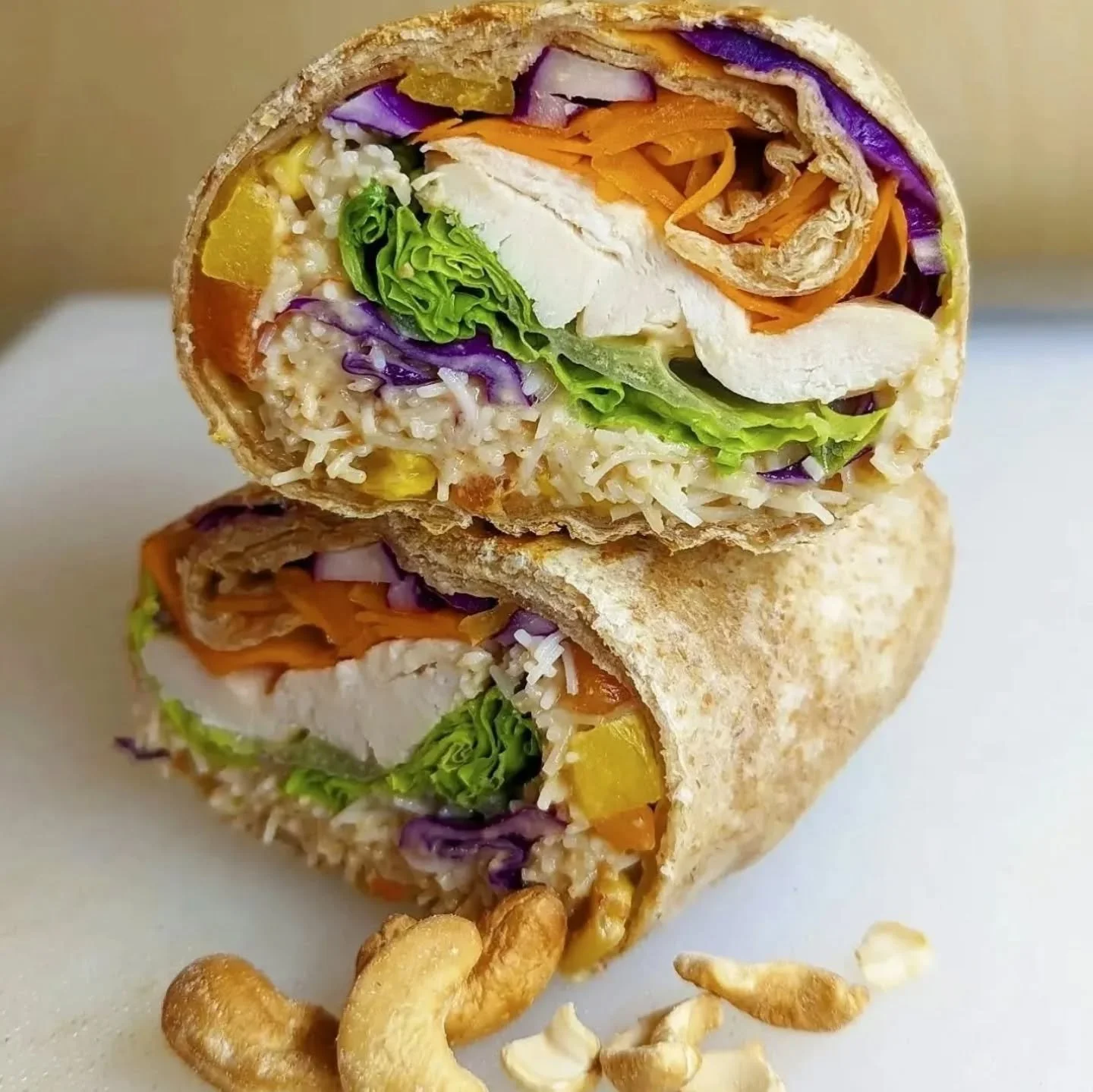 Friday lunch is calling! 

Meet the Mai Thai Wrap- enjoy house made peanut sauce, in house roasted chicken breast, a selection of fresh veggies, peanuts and rice noodles. Server with an extra side of peanut sauce for dipping... Because you can never 