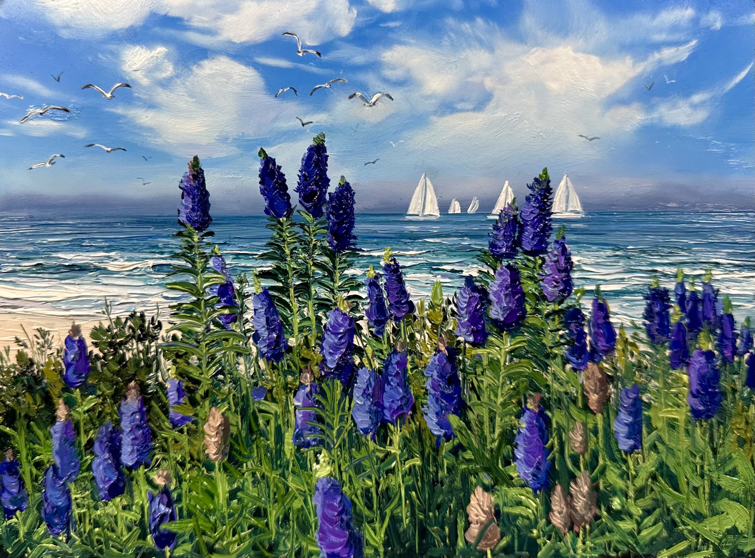 Sailboats and Seagulls- Carmel, CA SOLD