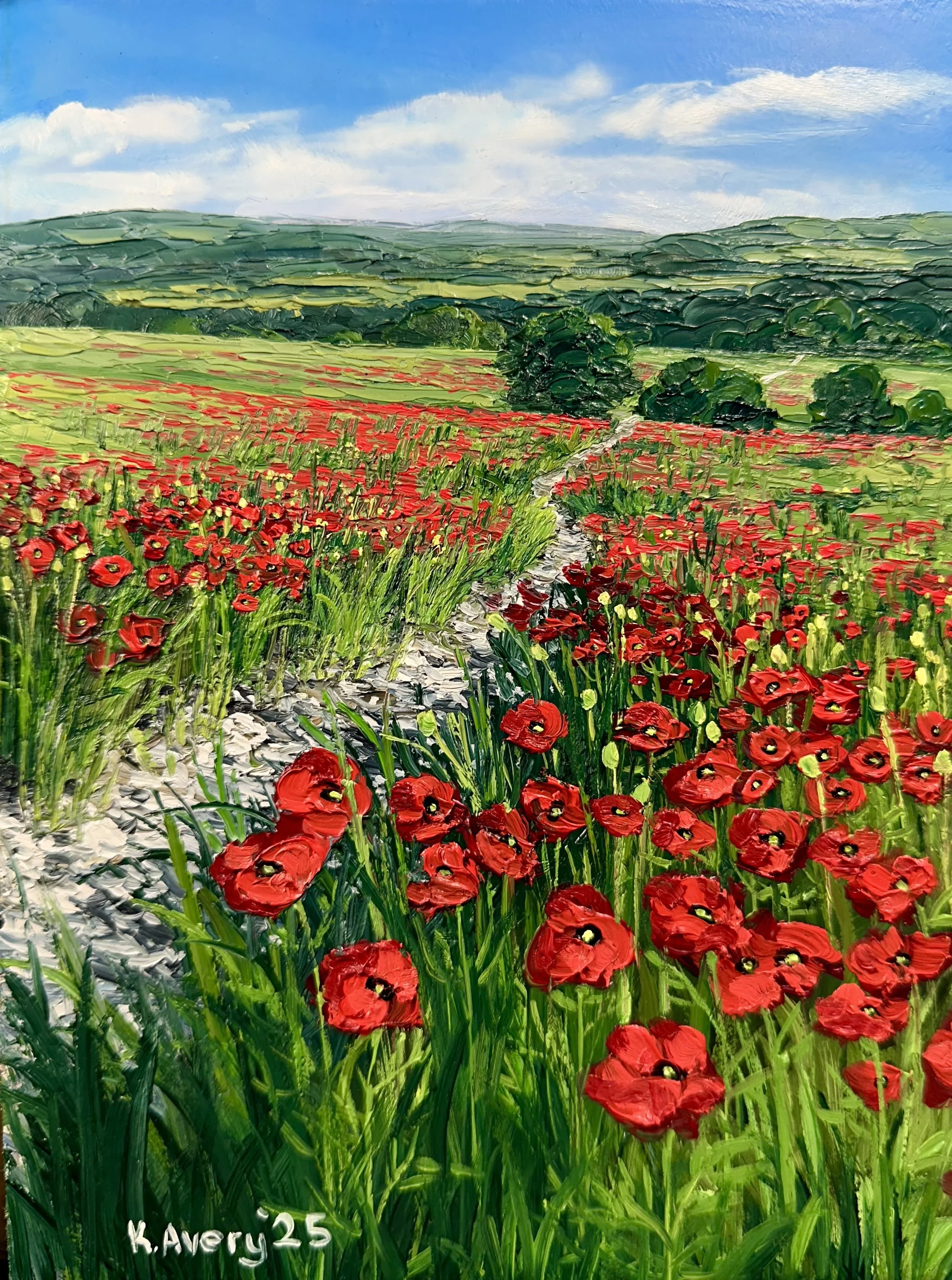 Path through the Poppies- Yorkshire Wolds, England