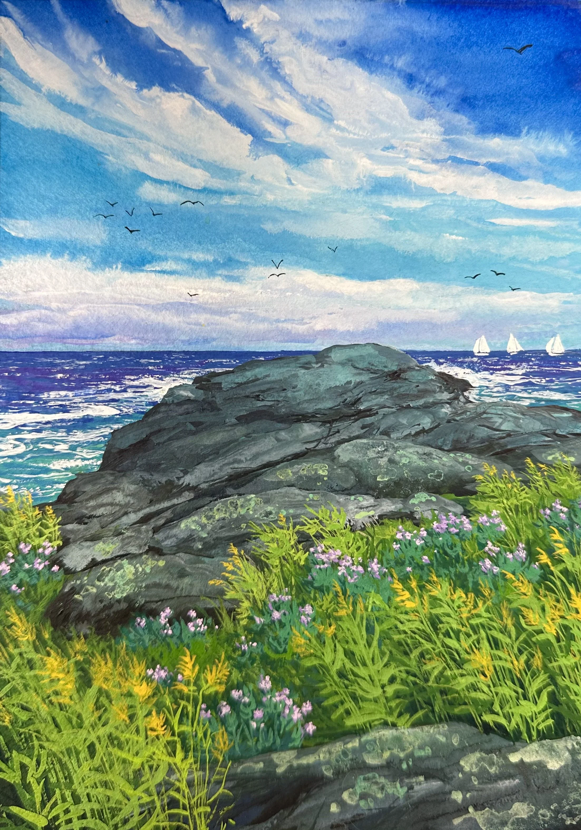 Sailboats off Ocean Ave- Kennebunkport, ME