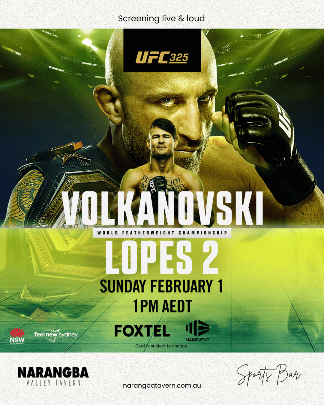 Volkanovski Vs Lopes 2