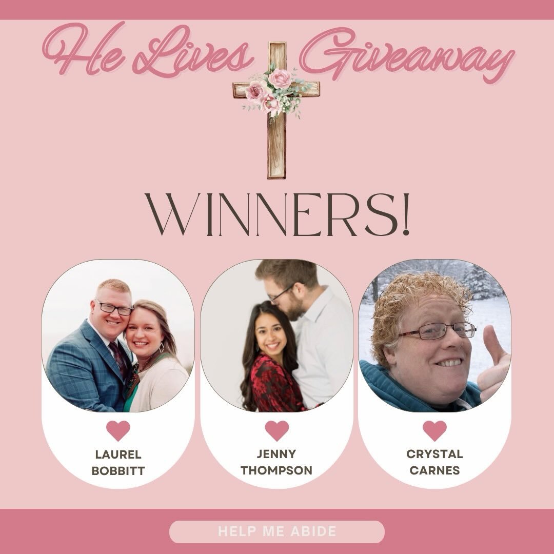 Happy Resurrection Day! Thanks to all who participated in our Season 6 giveaway. Congratulations to our 3 winners!