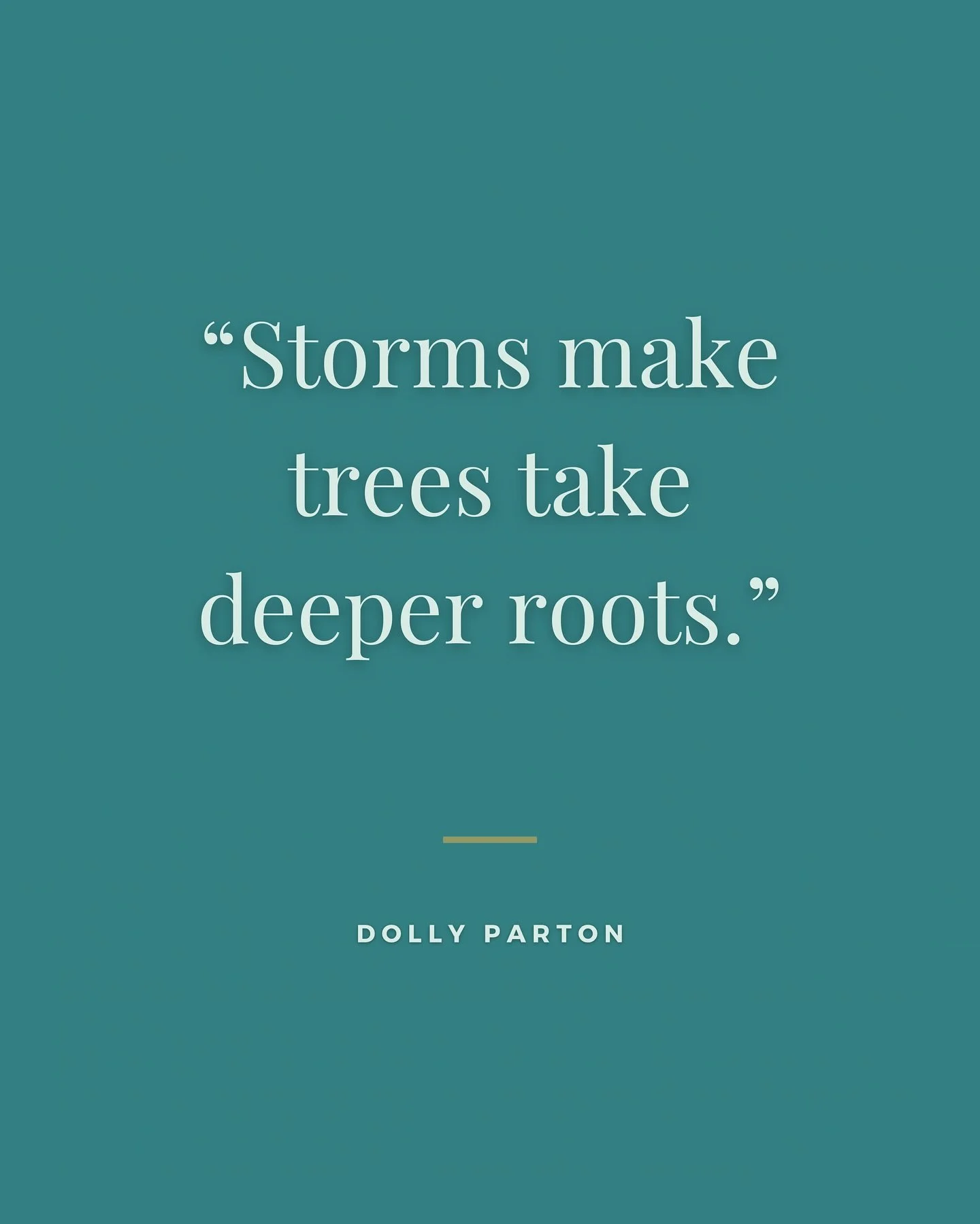 I love this quote from Dolly Parton and honestly, I am a HUGE admirer of Dolly. As a businesswoman, singer, and philanthropist, she&rsquo;s the definition of grit, gratitude, and grace. She reminds me that challenges don&rsquo;t weaken us - they deep