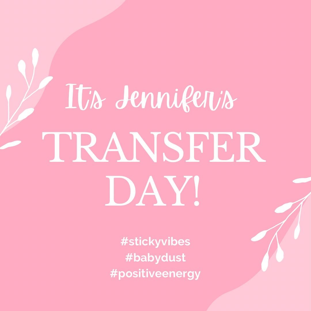 Everyone send your sticky thoughts and positive energy to Jennifer and her IPs! They had their embryo transfer and will find out in 10 days if baby stuck! She was even able to video call with them so they could join in on the experience &hearts;️ #su
