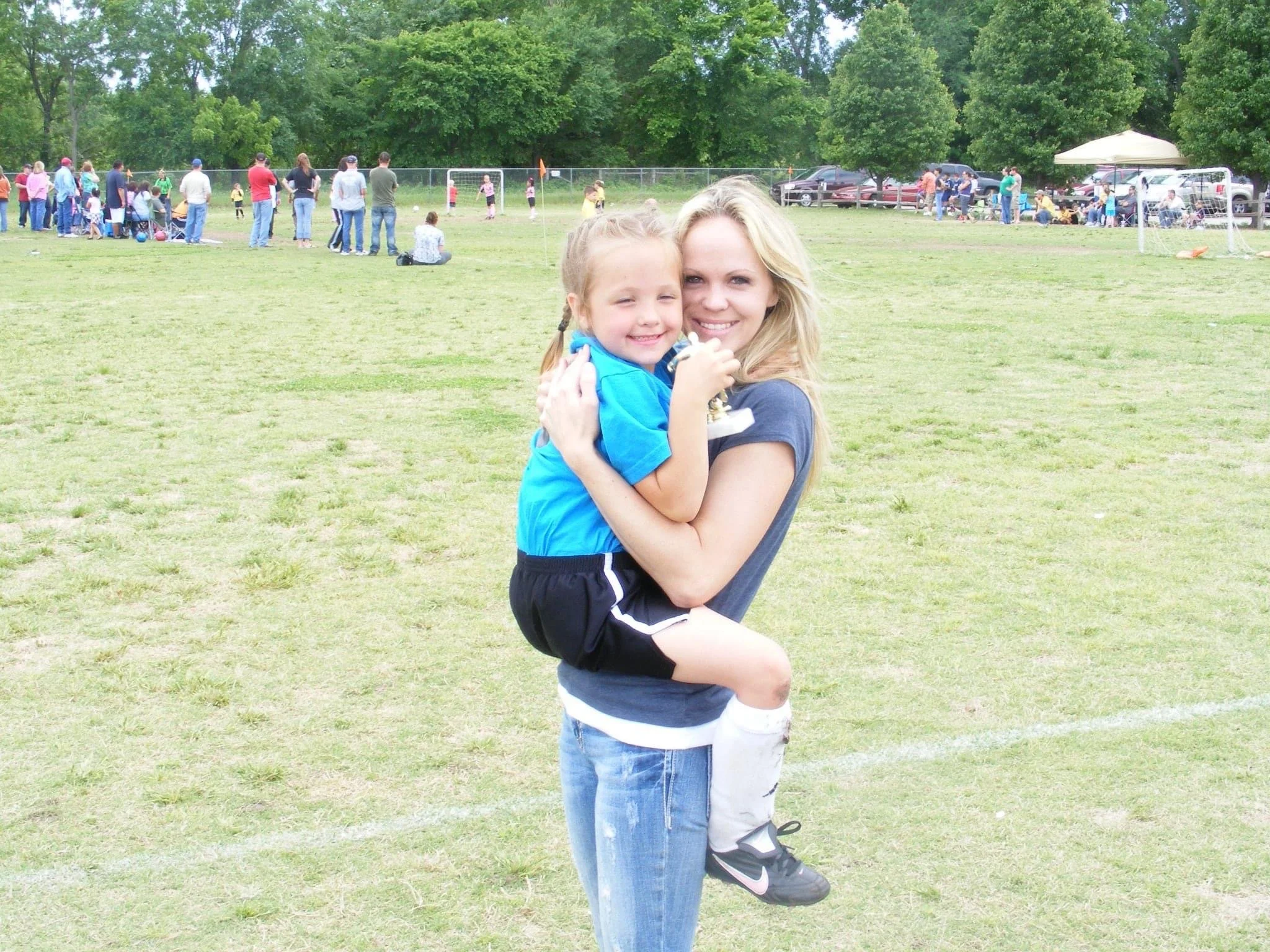 Age 6 with mom