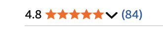 Star rating of 4.8 out of 5 with 84 reviews