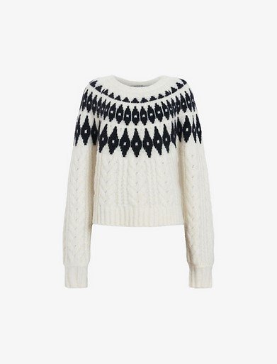 ALLSAINTS Larson Cable Knit Crewneck Sweater 