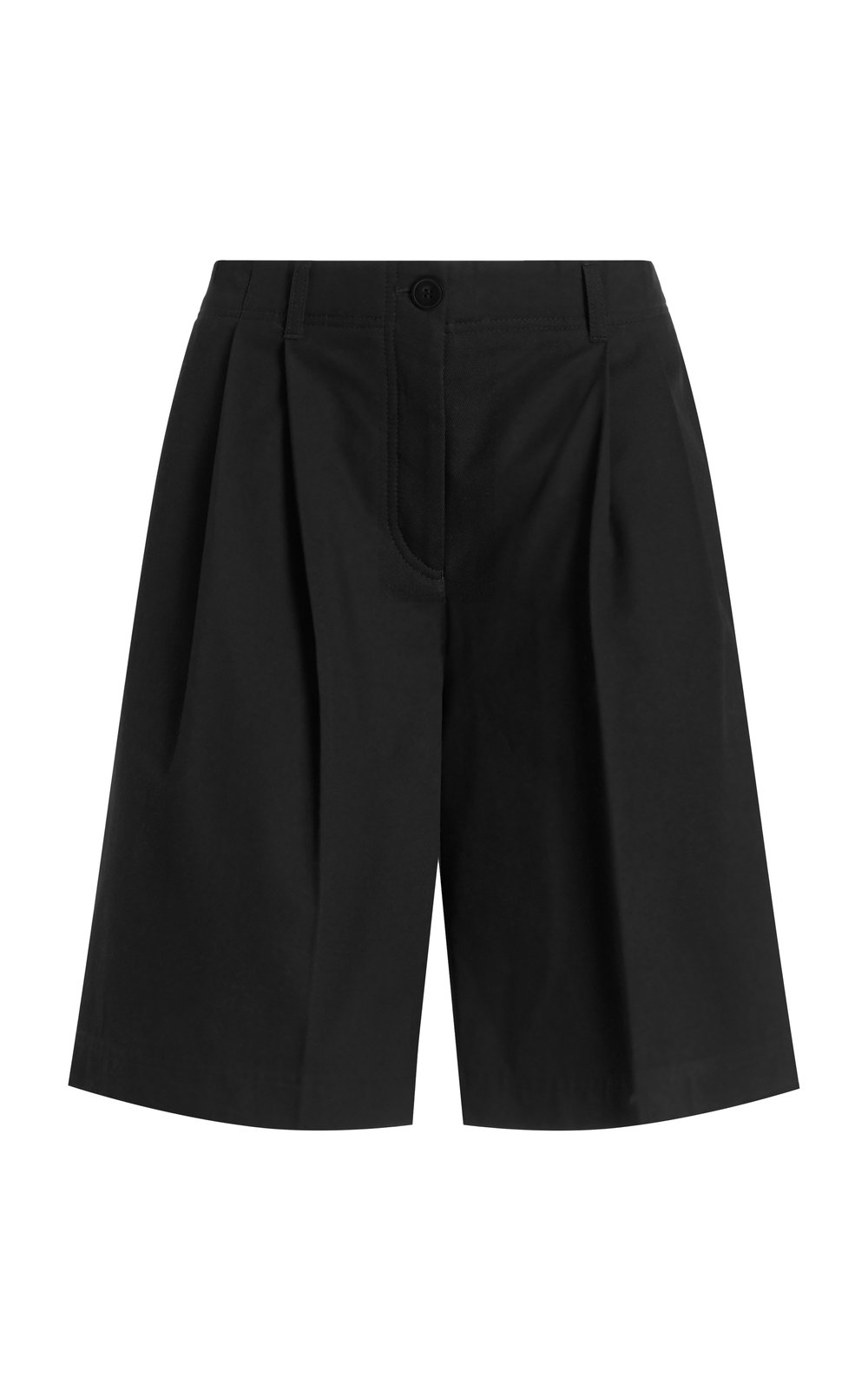 TOTEME Pleated Cotton-Twill Shorts