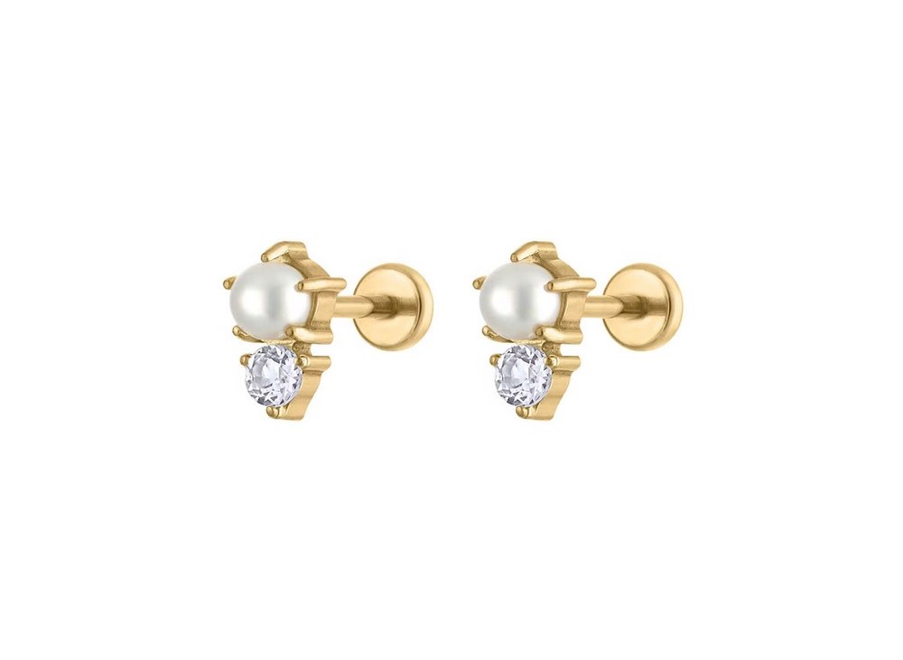 Pearl And White Topaz Nap Earrings
