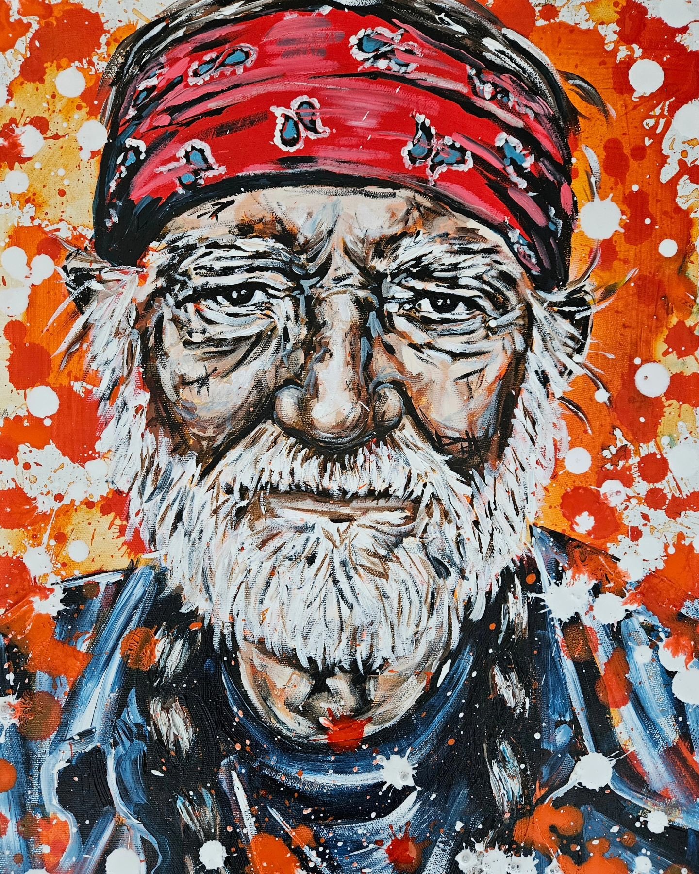 SHOTGUN WILLIE

14x18

My newest Willie Nelson...he's got such a great face to paint &amp; fills me with nostalgic joy too 🖤

He should probably fill your home with joy too 😉
DM if interested....he's not on my website yet, just finished him last ni