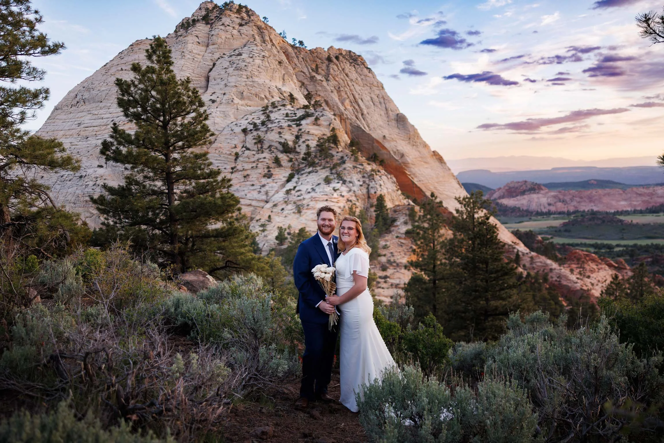 Zion National Park Bride and Groom Wedding Day