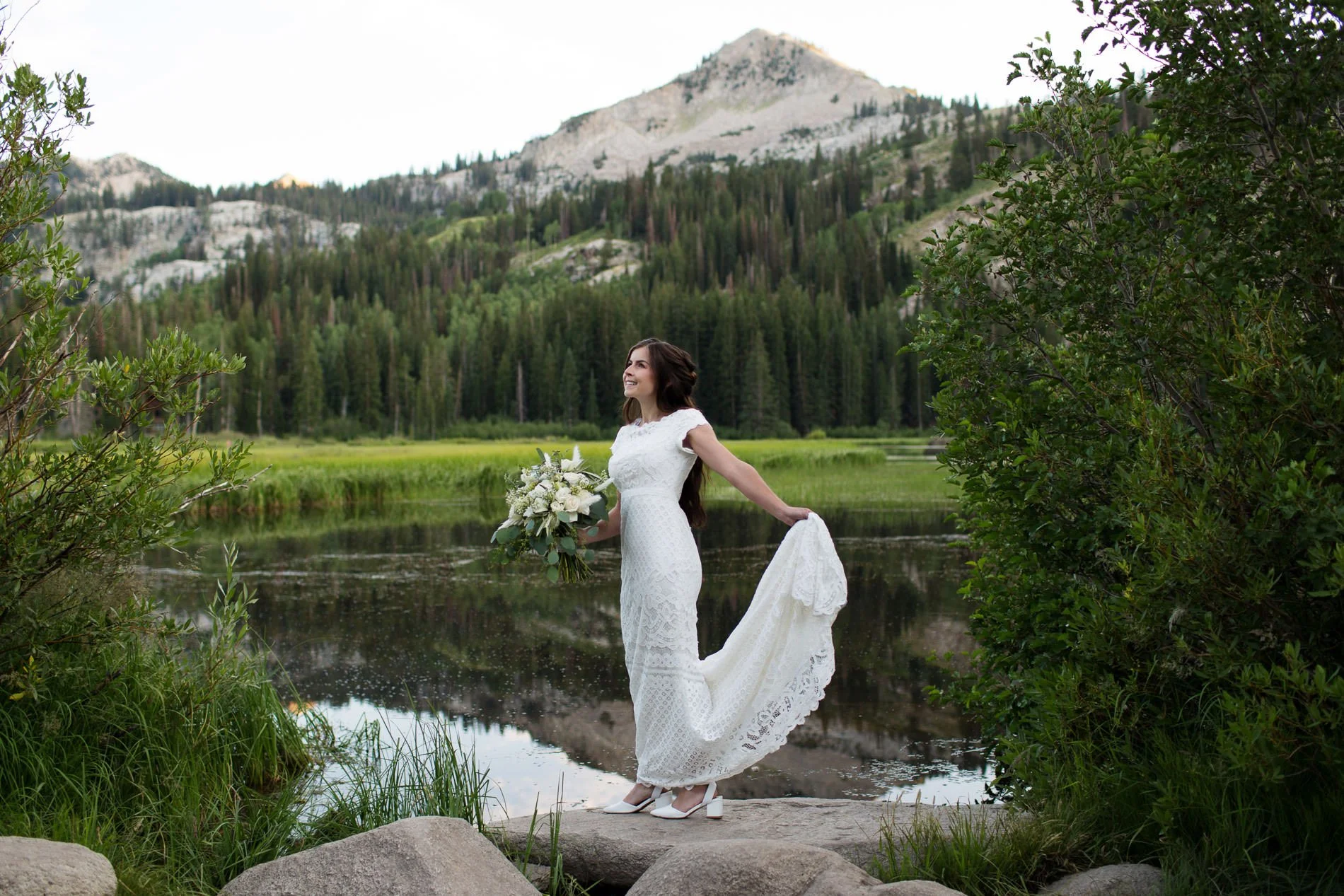 Silver Lake Brighton Utah Bridal Portrait