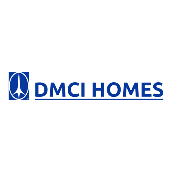 DMCI Homes logo in blue with a stylized lighthouse icon and company name next to it.