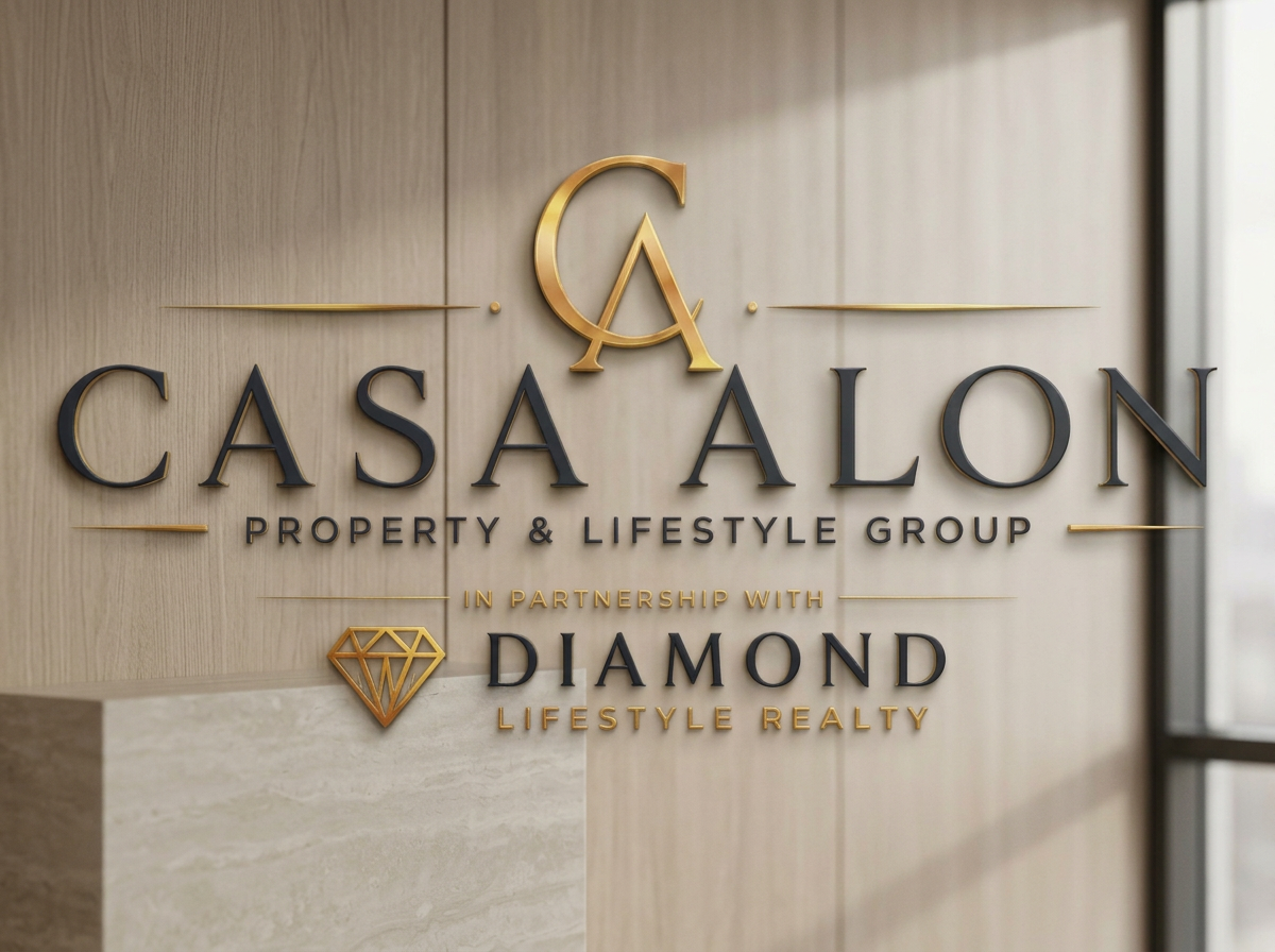 Sign for Casa Alon Property & Lifestyle Group in partnership with Diamond Lifestyle Realty