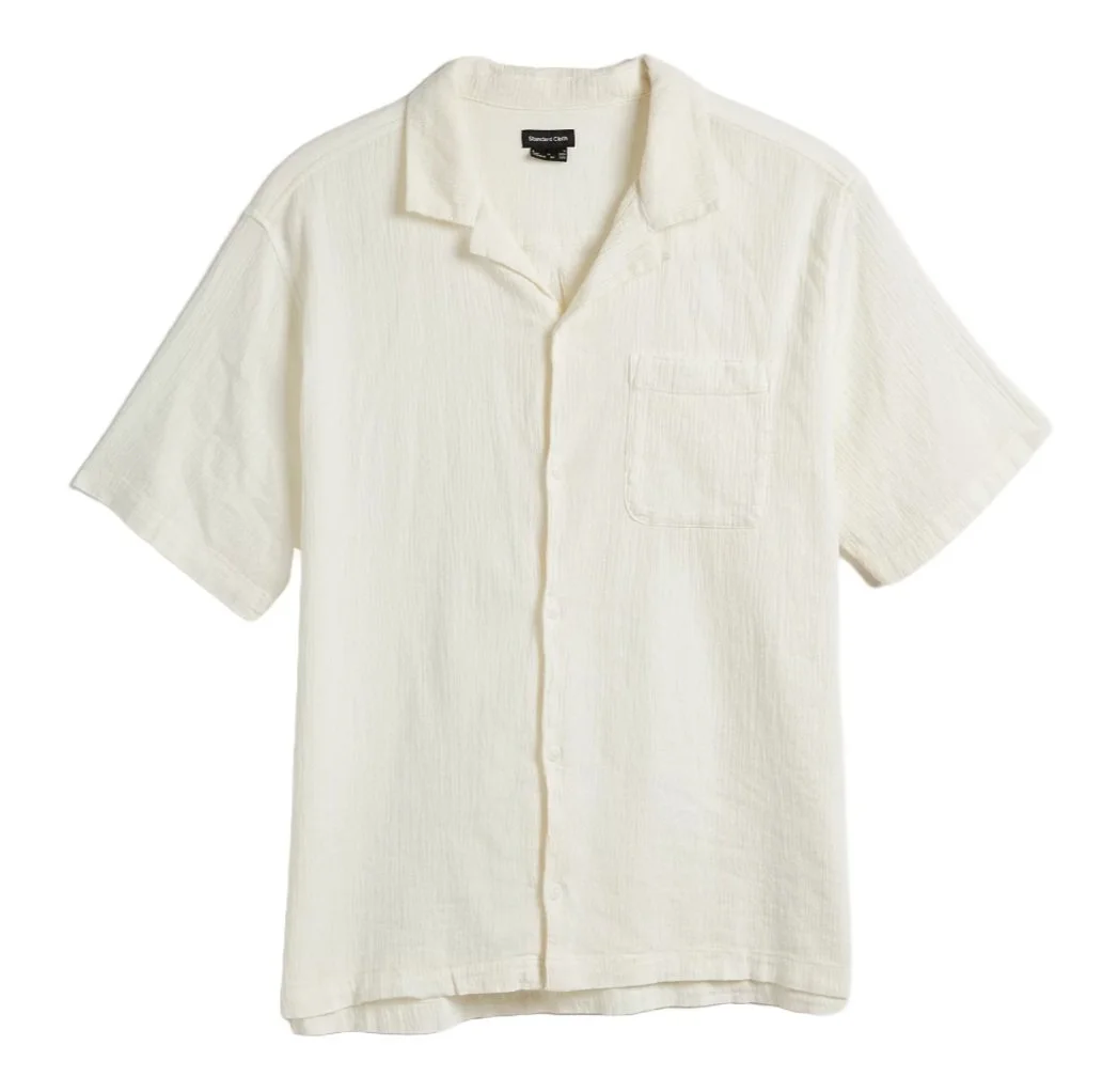 White Short Sleeve Button up