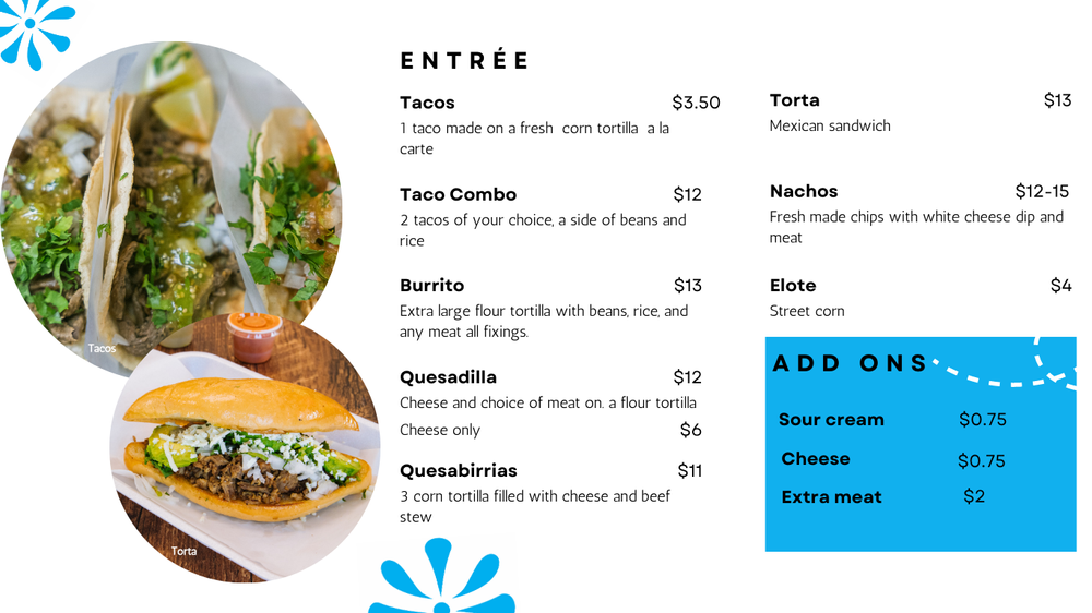 Restaurant Menu — TACOS GODOY