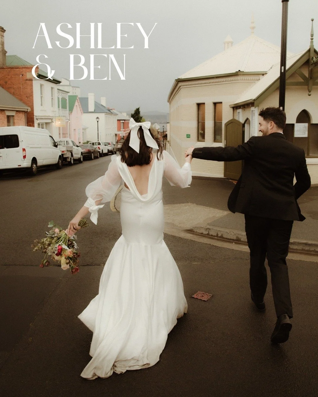 Congratulations Ashley and Ben on their intimate wedding in Tasmania!

When Ashley came to try our Re-Loved collection she found bits and pieces she loved from three different dresses. So we combined these features into one custom @poppyandblake desi