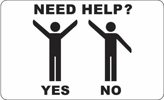 Infographic showing the arm signs for "YES" (two arms up) and "NO" (arms extended in opposite, diagonal directions)