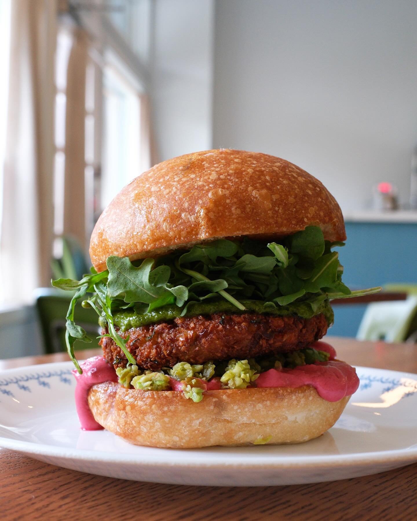 We&rsquo;re back, the shop is tigghhht, we all feel rejuvenated and we&rsquo;re ready for y&rsquo;all to pop by and taste the new menu items. 
//
This is The Great Garbanzo! A crispy rice and chickpea cake, tahini beet sauce, green zhug, briny relish