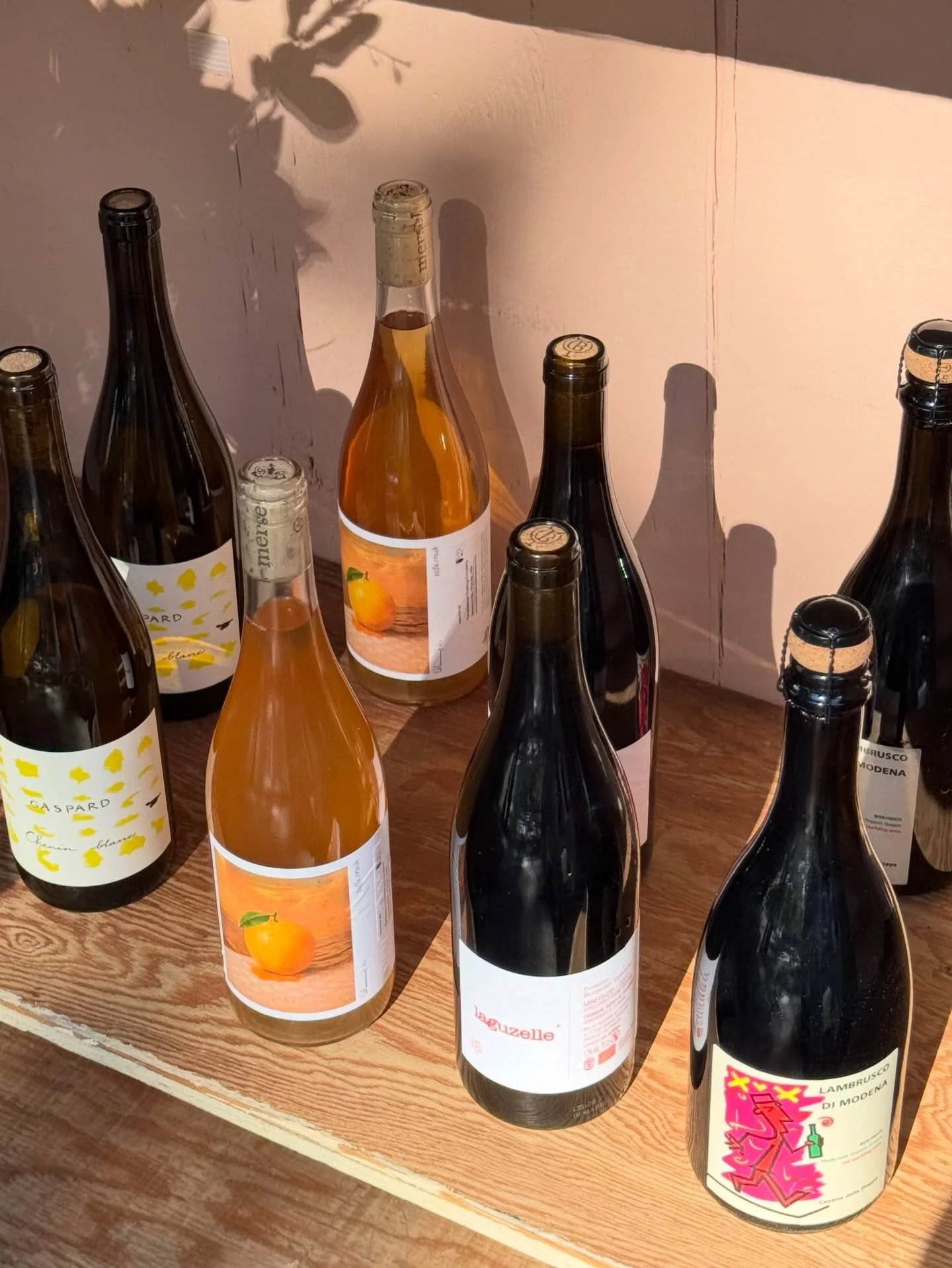 Did yall see that sun come out for all of 3-minutes today?! 😂 ☀️ Pure bliss - just like our wine. 
Grab a bottle to enjoy here or take it home to drink later. Line up 👇🏻 
//
🍋 Gaspard Chenin Blanc, Loire Valley, FR
Zesty, clean, citrus, pear and 