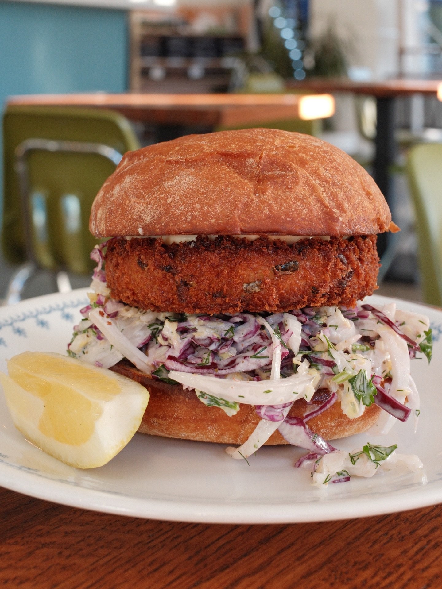 🦀 Saturday special coming at you!! Crispy stone crab cake, lake-house slaw and Meyer lemon aioli on a toasted potato bun. 
🔮 Will it be available on Sunday? Signs point to YES!  Monday and Tuesday? Most likely! 
Wednesday? Outlook not so good!