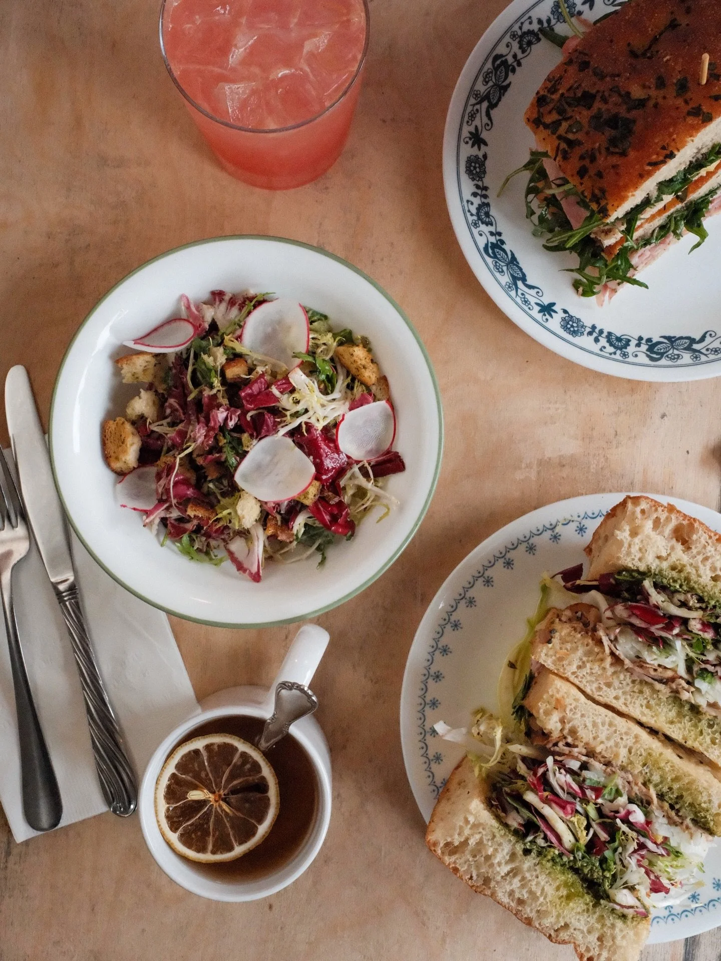 Saturday spread!! Crispy stone crab cake sandos are available!! Tomato bisque is our soup and 10% of our weekend swag sales are going to @n.w.i.r.p. Come on by, we&rsquo;re open until 3PM.