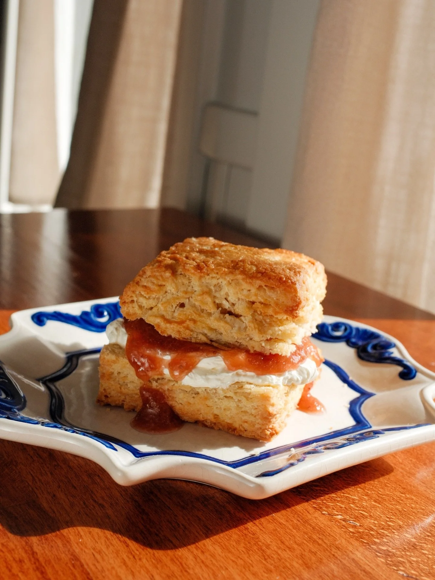 ✨ Buttermilk biscuit ✨ Saturday and Sunday, limited quantities.  Served warm, slathered in honey butter and rhubarb jam. Pure joy on a plate.