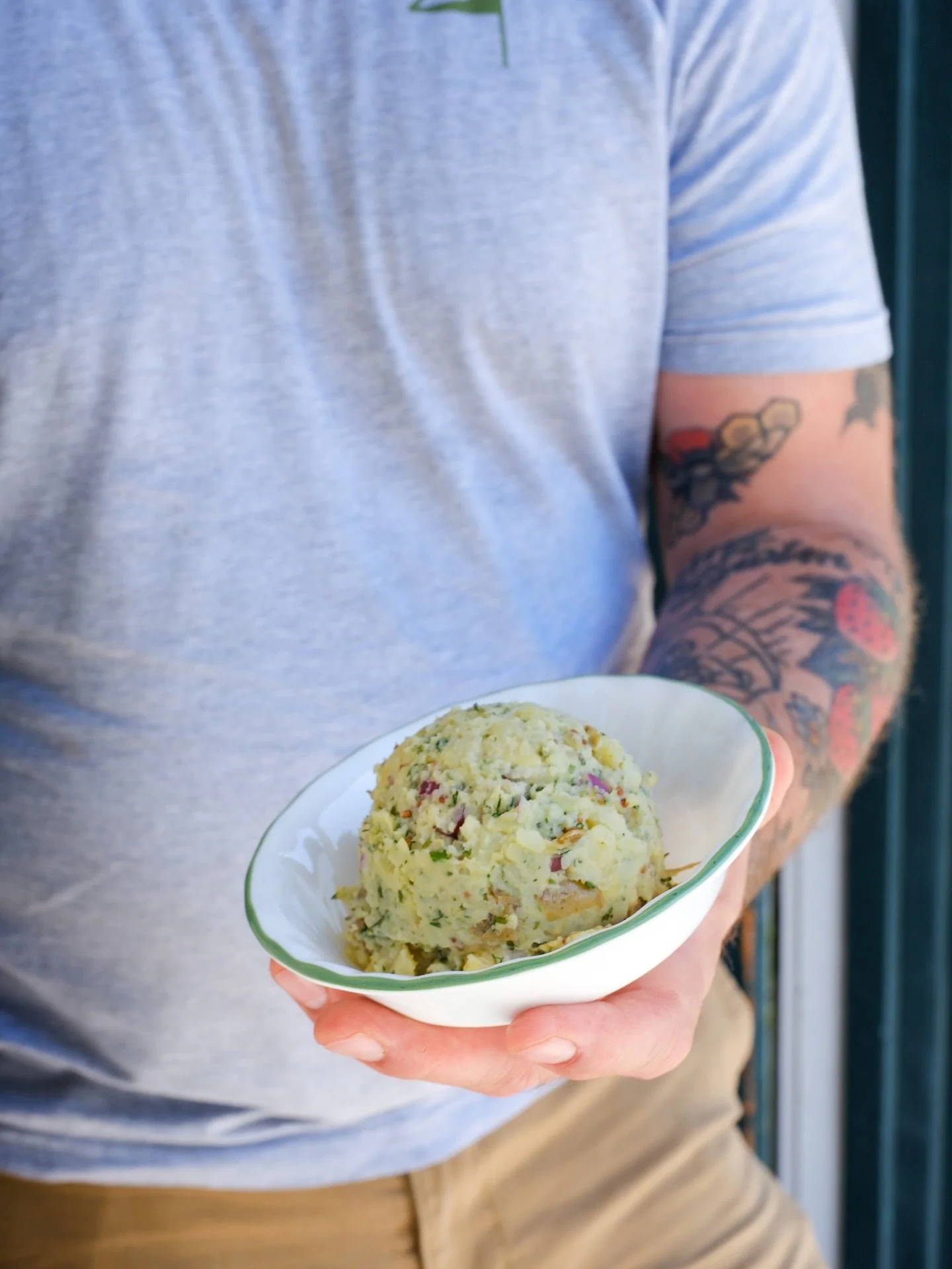 It&rsquo;s salad time!  And for a limited time we have two side salads on deck; the cult fav - Green Goddess Potato Salad, and a Kholrabi Slaw with apples, celery, herbs and hazelnuts. Perfect accompaniments to any sandwich. 

🥗 If greens are what y