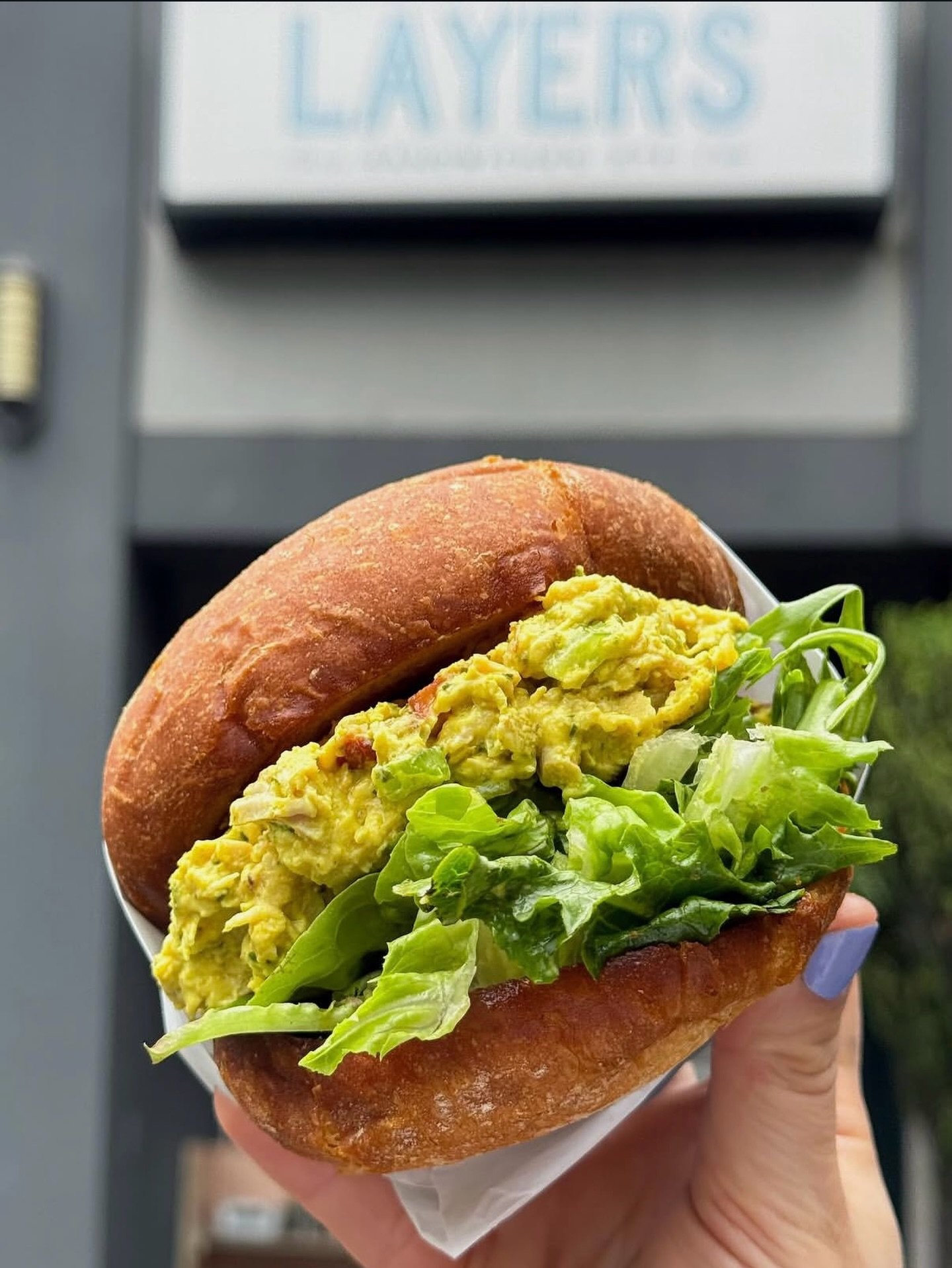 It&rsquo;s back, and for only a limited time! Come and get it! Keep Calm, Curry On; Curry chicken salad, WA apples, almonds, celery, pickled tart cherries, *aioli, herbs, and chicories on a toasted potato bun. 
//
If that&rsquo;s not enough, we have 