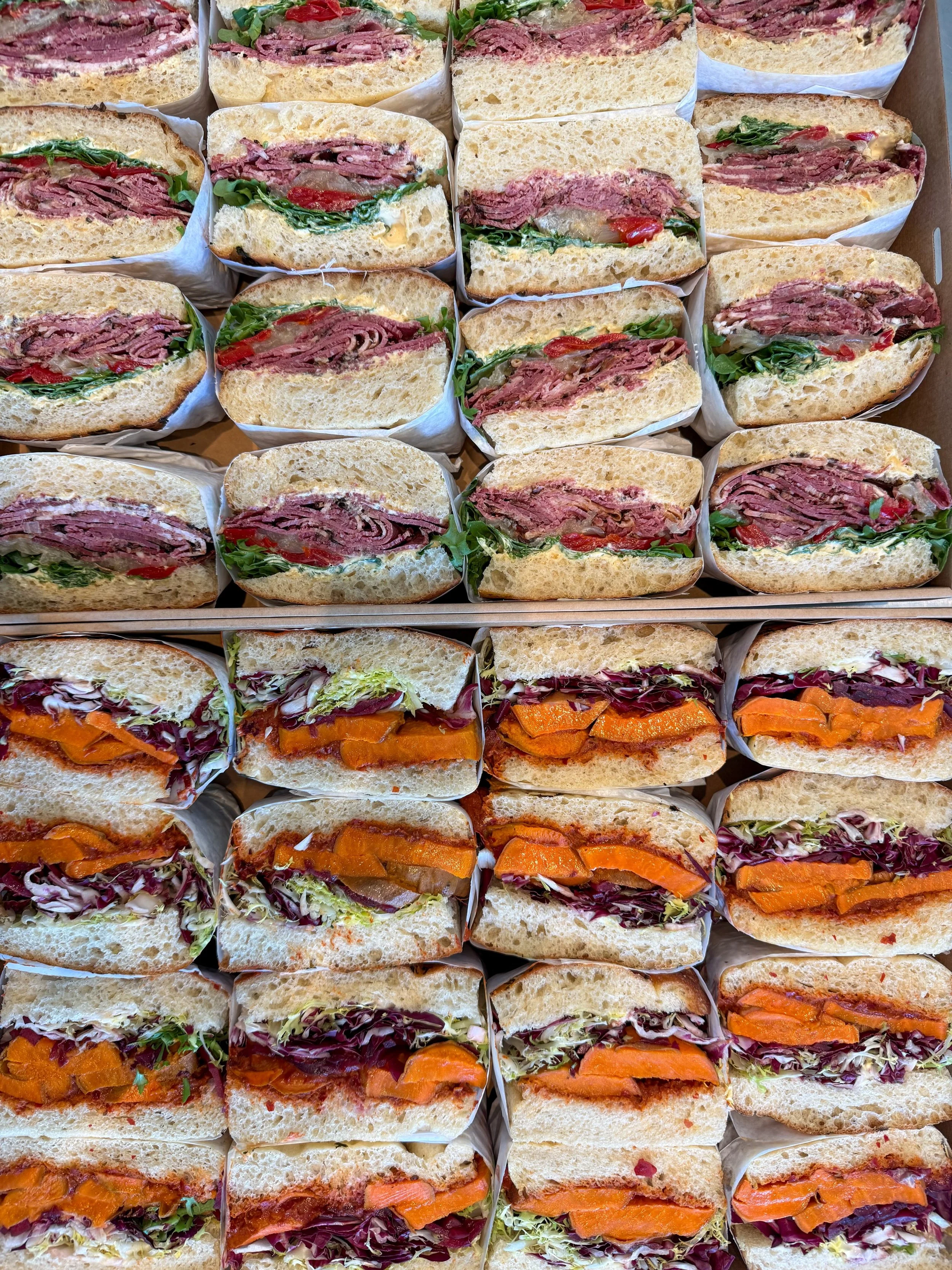 Great catering starts with great sandwiches. 🥪

At Layers, we build every sandwich with the same fresh, thoughtfully sourced ingredients we serve in the shop &mdash;then round out the spread with vibrant salads, chips &amp; dips, crisp crudit&eacute