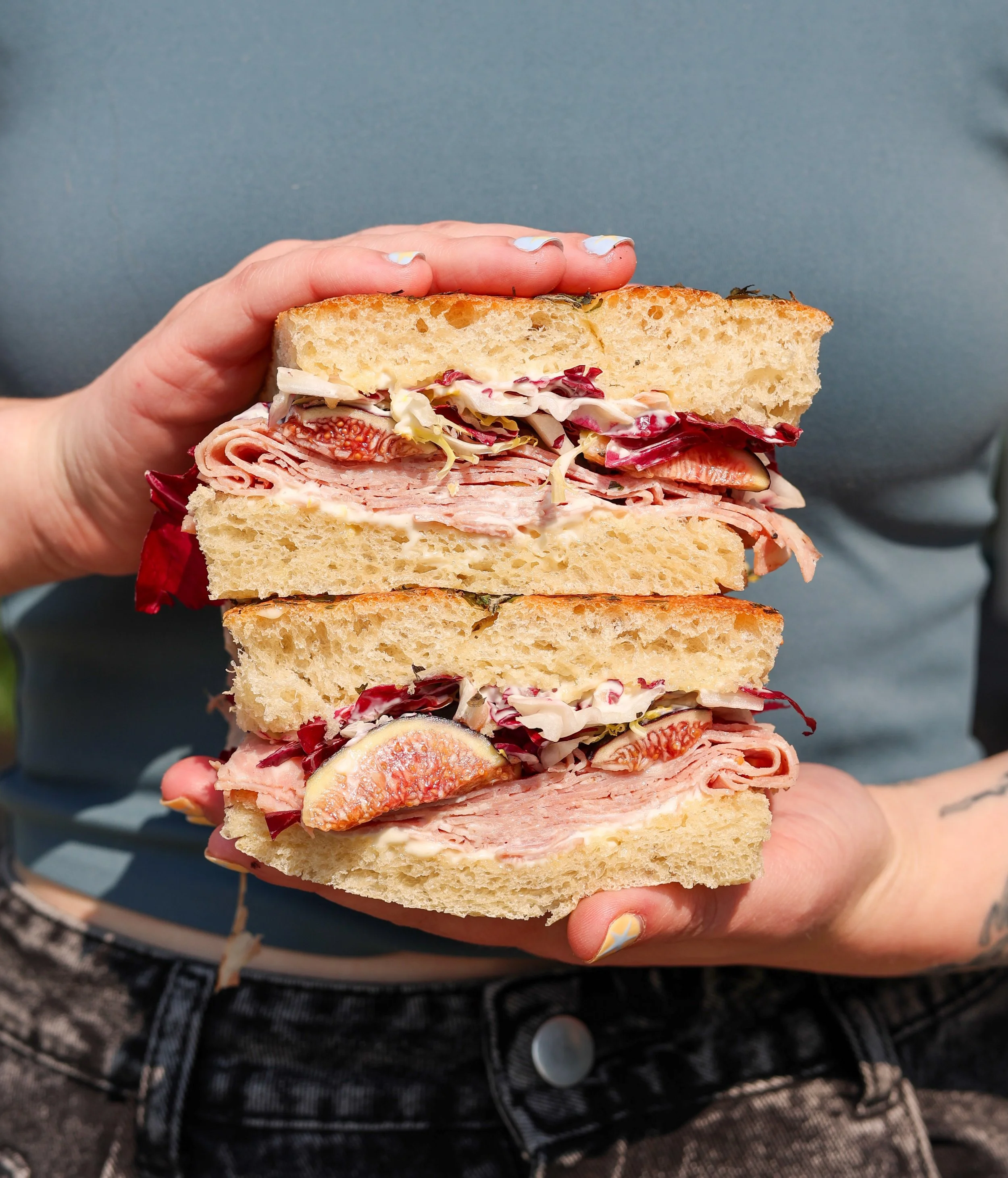 Summer is still in full swing and this week&rsquo;s special is one for the books!! Fra&rsquo;Mani salame rosa, studded with pistachio, fresh figs, lemon aioli &amp; chicories on focaccia.  Simple, balanced, satisfying. 
//
📸 @allieevansphoto 
#seatt
